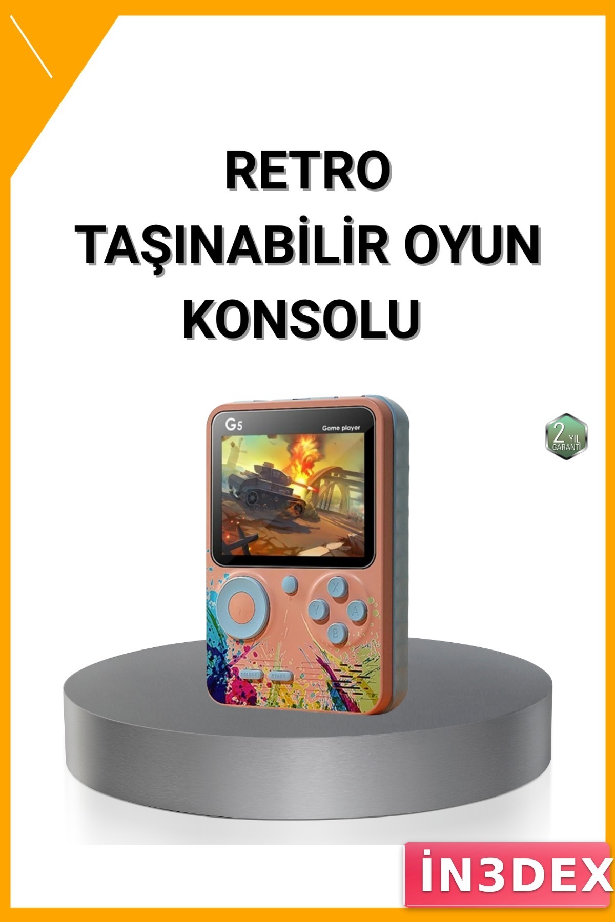 500 Klasik Oyunlu Taşınabilir Retro Oyun Konsolu 3.0 İnç Renkli Ekran