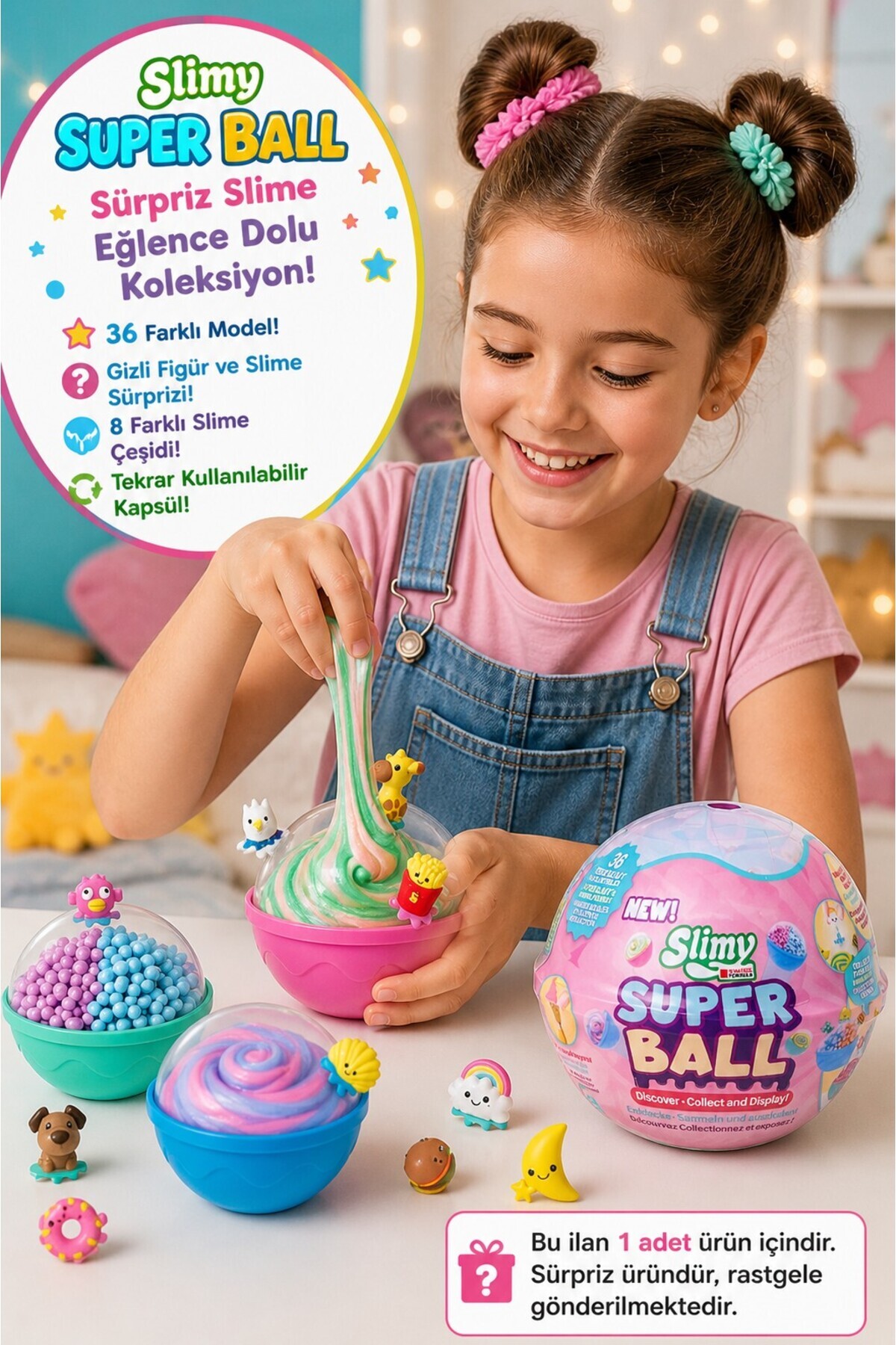 TOYFEST Slimy Super Ball Sürpriz Slime Top Koleksiyon Oyuncak 36