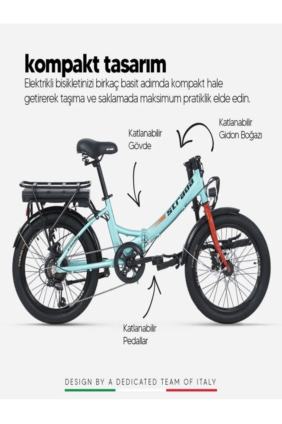 Strada E-Rapido 20 Jant Folding Elektrikli Bisiklet