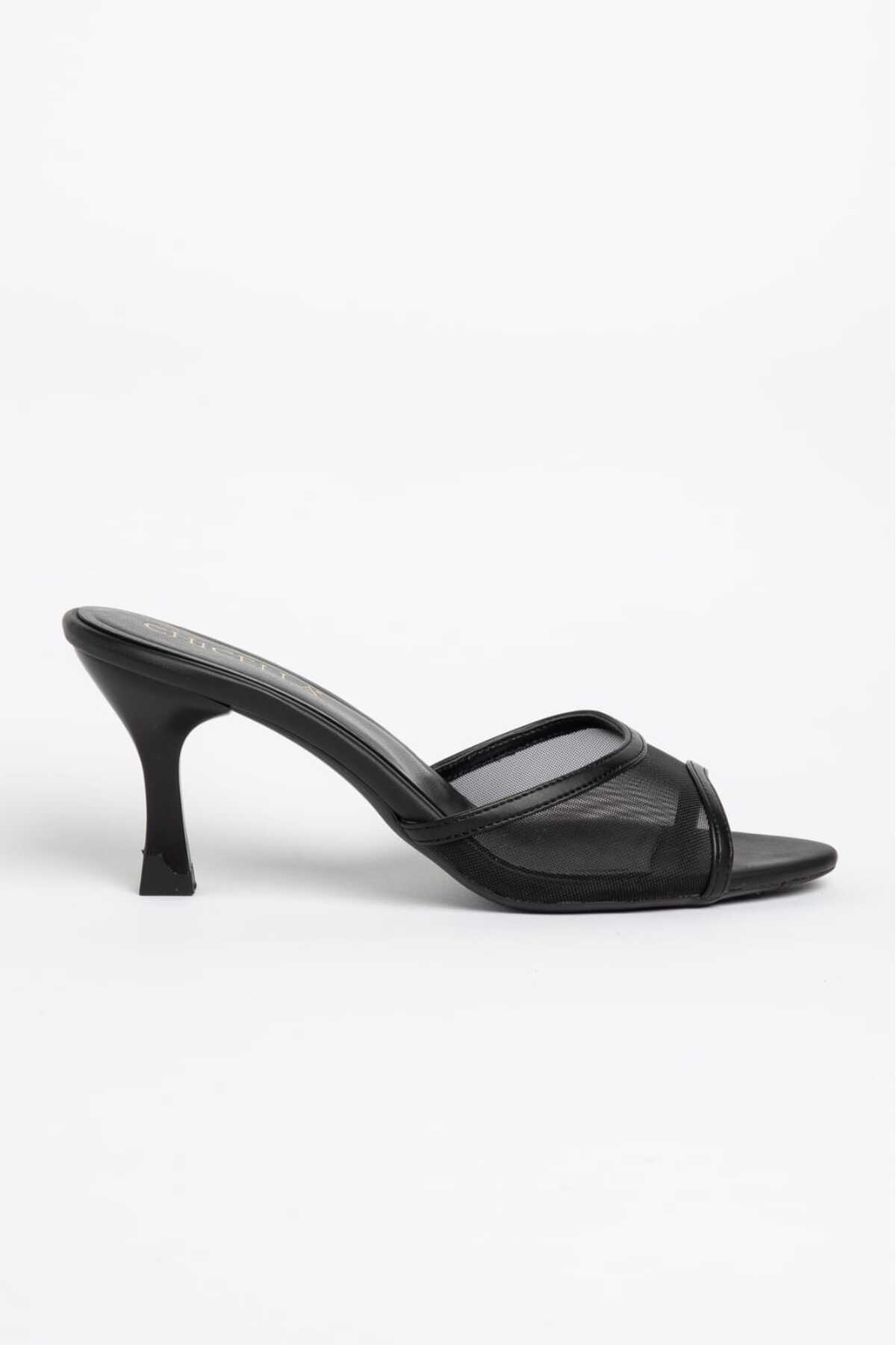 Granada Women's Black Heeled Slippers