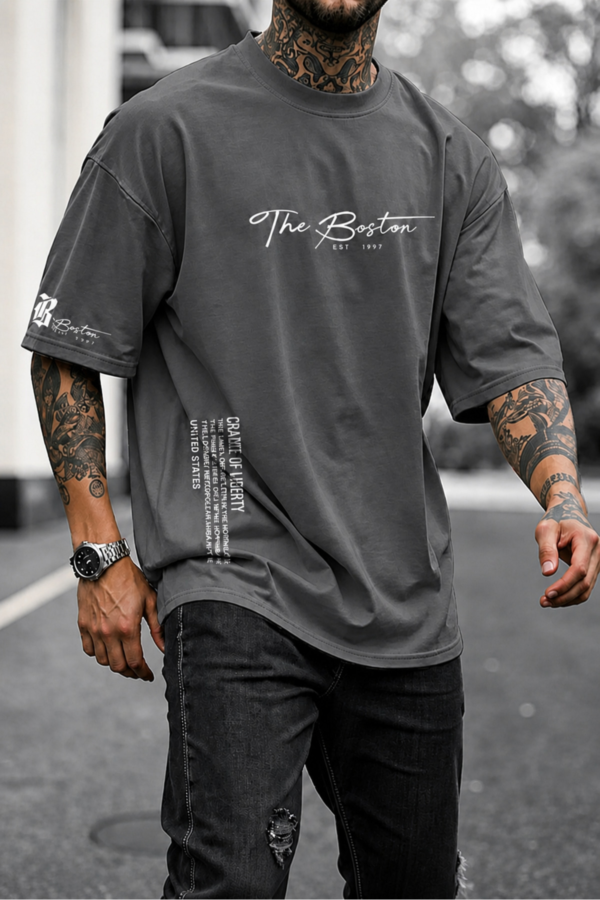 ZAVIXO -ERKEK 3 İplik Oversize t-shirt – Günlük Şıklık & Konfor