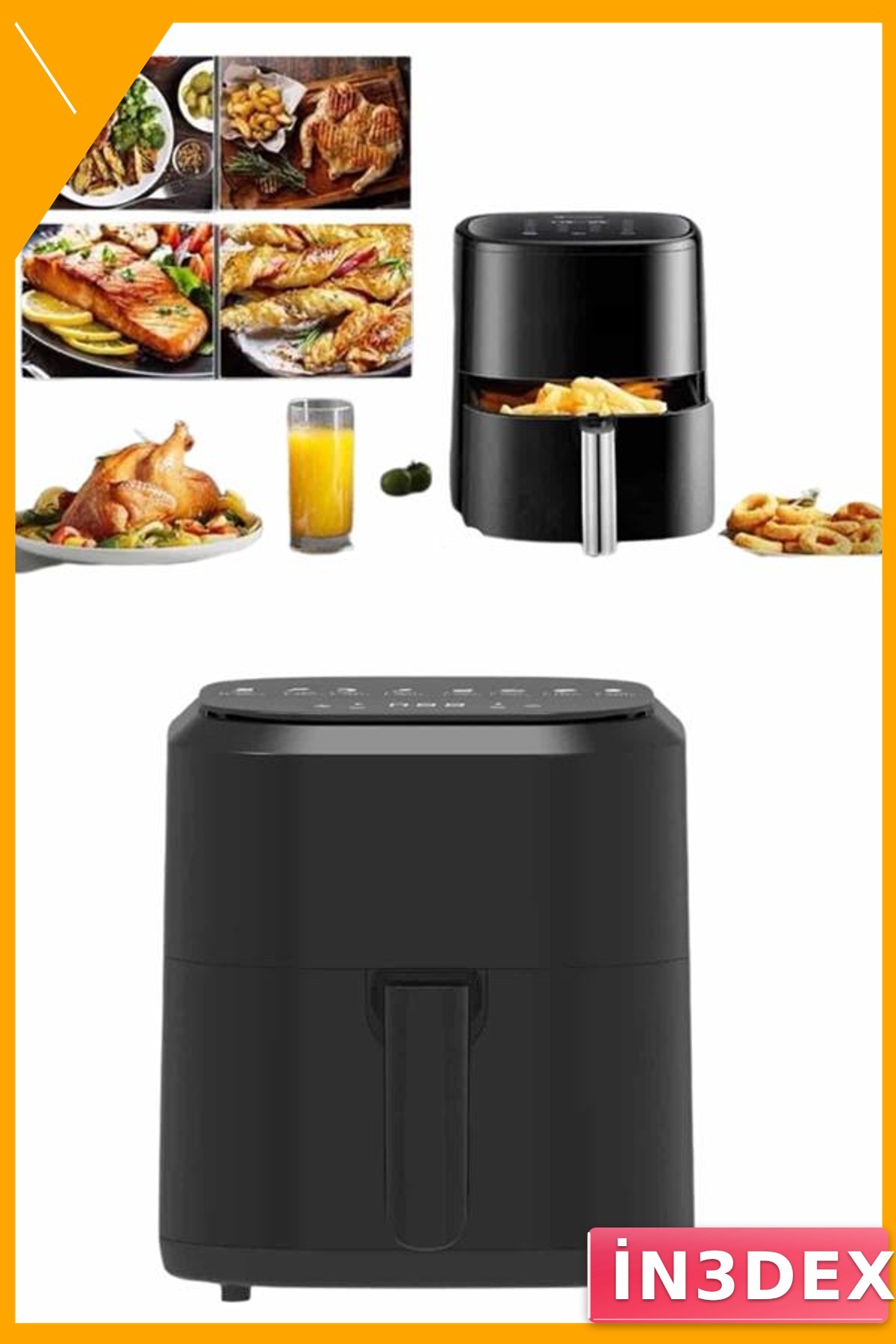 Hava Fritözü 4L Yağsız Pişirme Taşınabilir Fırın Fonksiyonlu