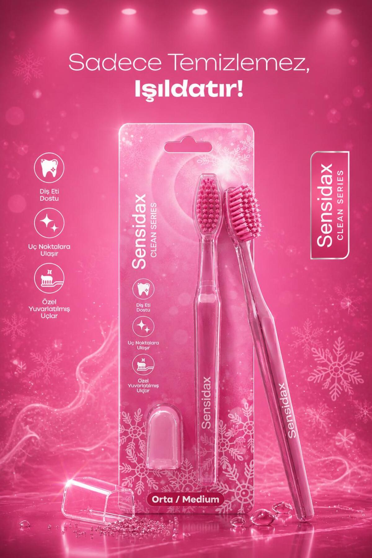SENSİDAX Clean Serıes-Diş Fırçası-Orta Sert-Medıum-Koruma Kapağı - Fiyatı, Yorumları