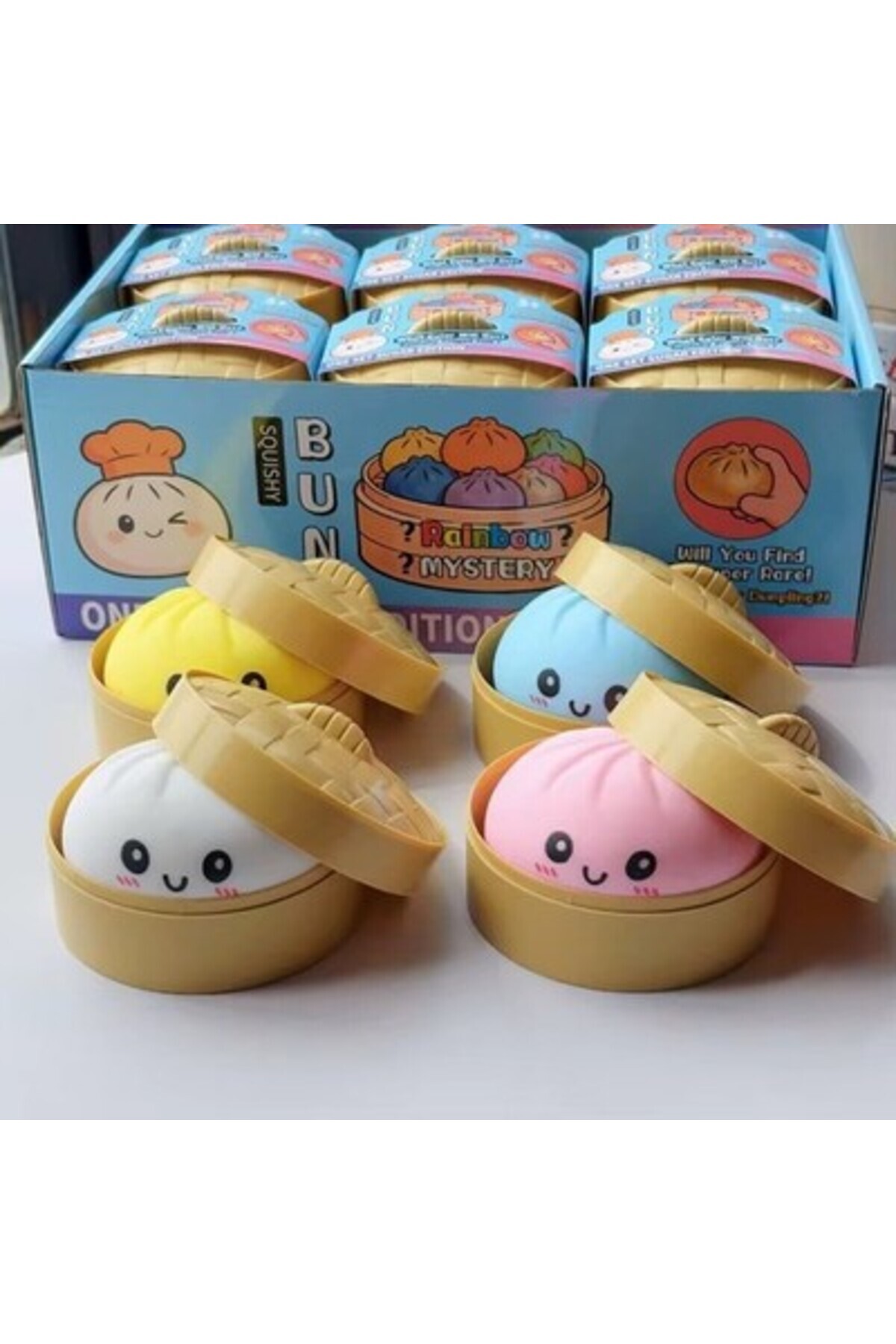 Squishy Bun Скуиши пълнител-пъзел в мистериозна опаковка – Мека антистрес игр...