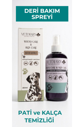 VETDIARY Deri pati ve kalça bakım spreyi 250 ml antiseptik animal healt and c...