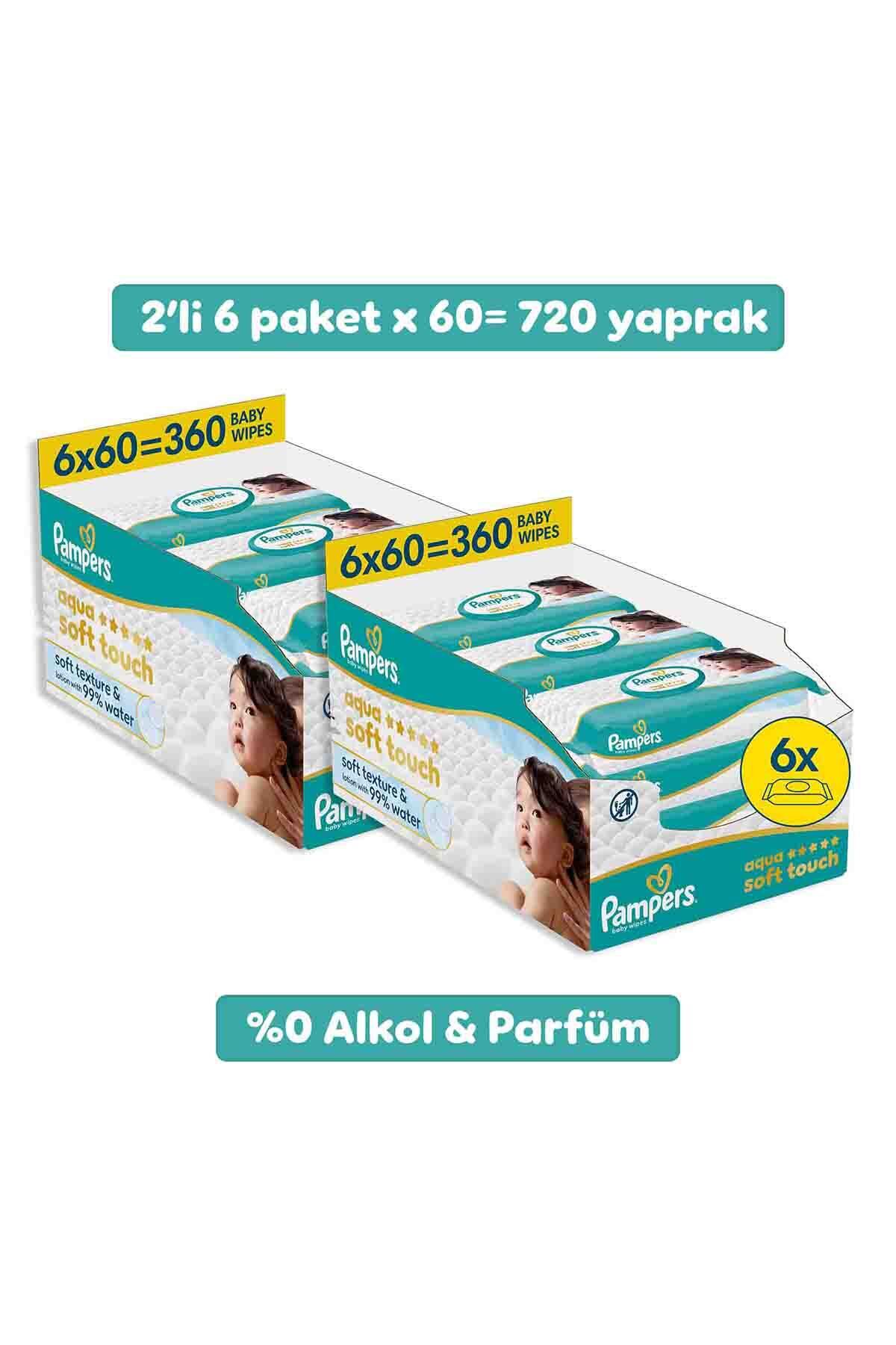 Prima Pampers Aqua Soft Touch Bebek Islak Havlu 6 Paket 360 Yaprak x2 - Fiyatı, Yorumları