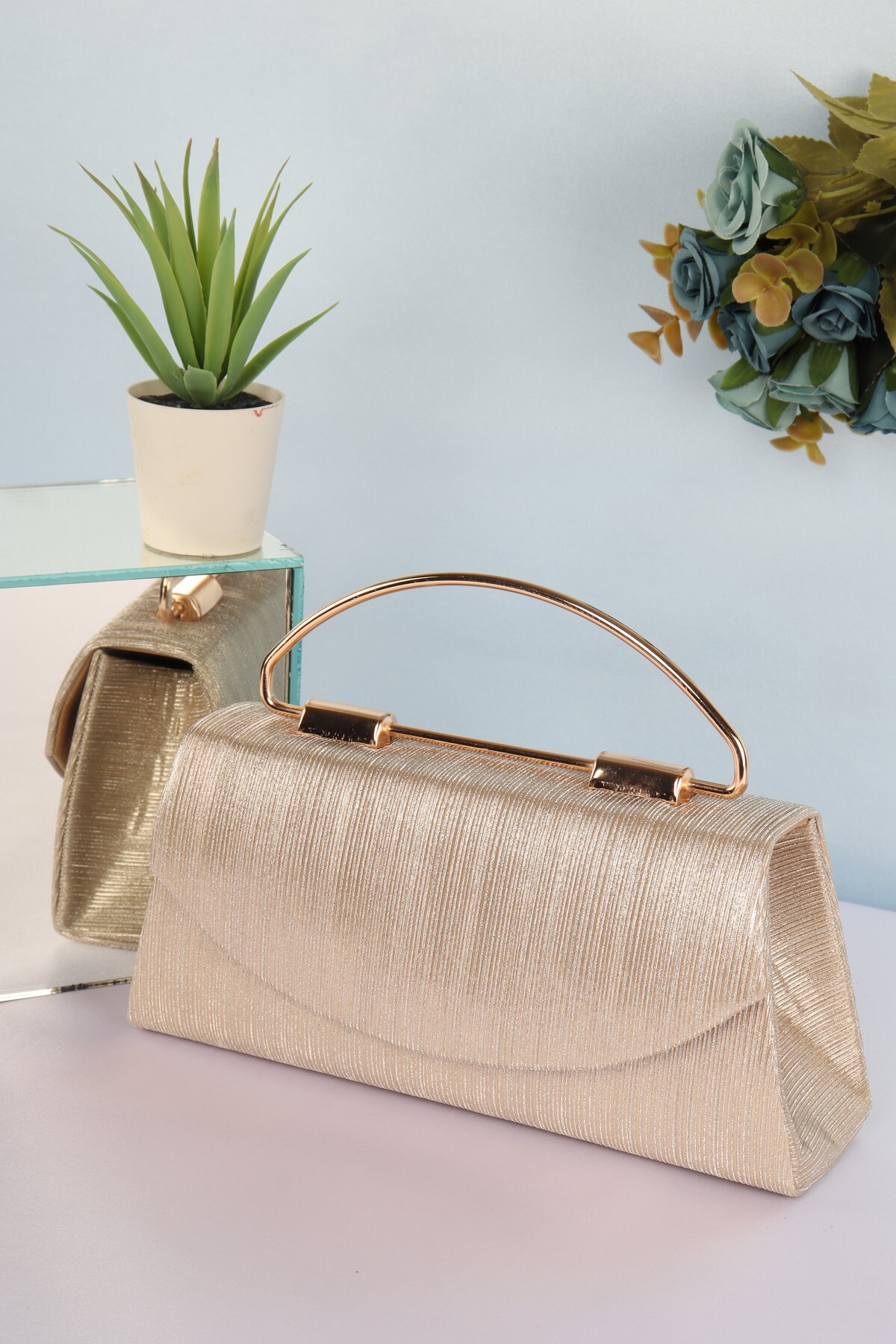 weem bag Elysara EB0423 | SİNDİRELLA BÜYÜK METAL SAPLI ABİYE ÇANTA