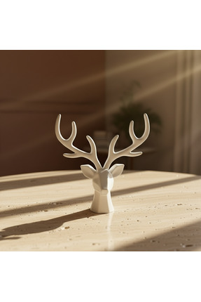 CANSEB Elegance 17cm | Geyik Dekor | Beyaz