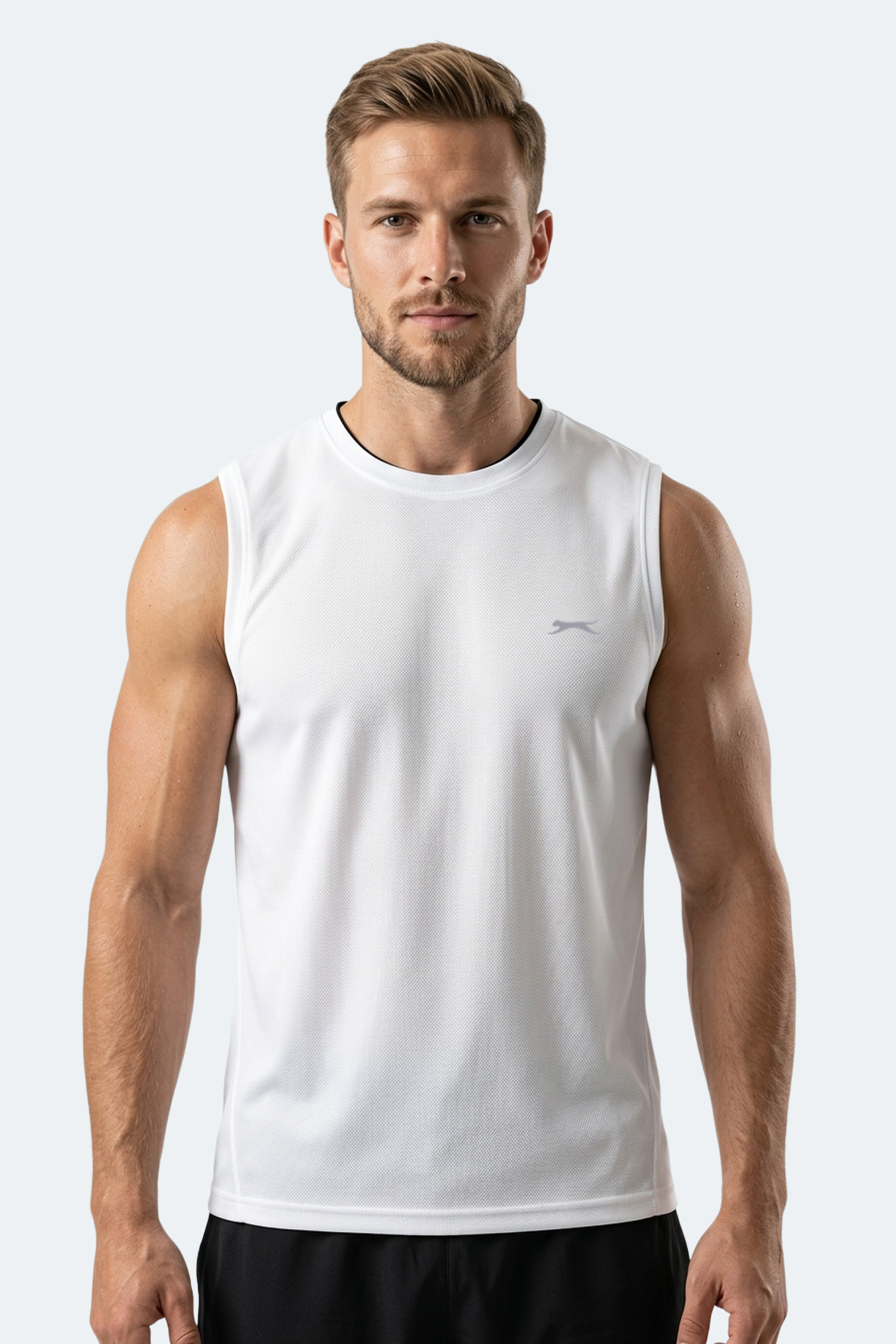 Slazenger HAZZAR I Erkek Kolsuz Beyaz Tişört