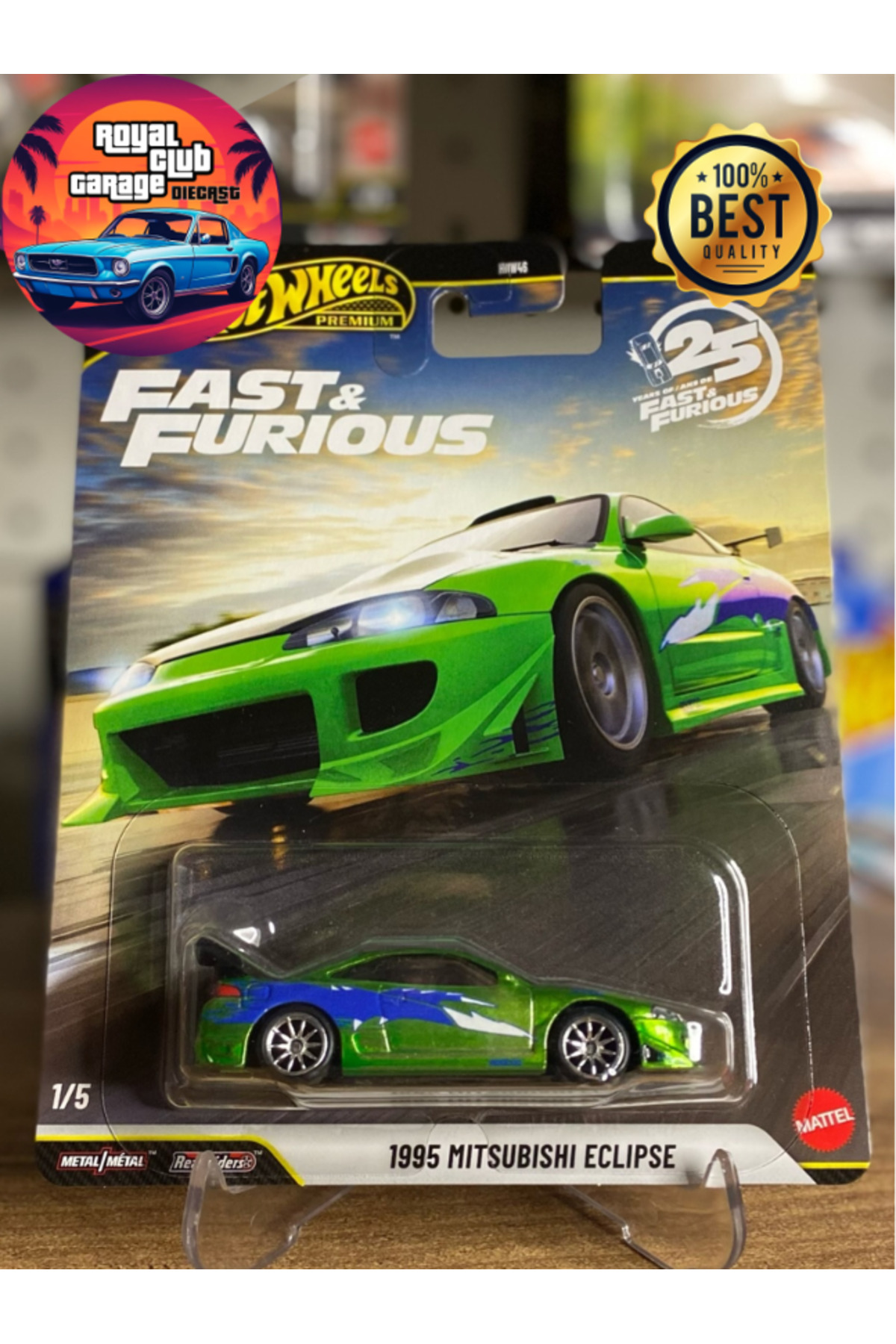 HOT WHEELS 1995 MITSUBISHI ECLIPSE - FAST AND FURIOUS - PREMIUM