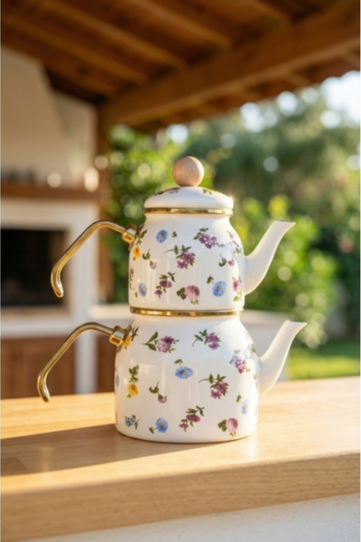 XAP-10438Petit Fleur Collection Mini Enamel Teapot Set