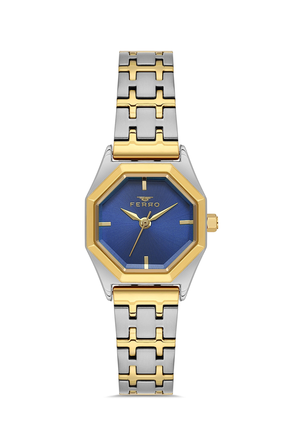 Yellow & Silver Steel Band Women Wrist Watch FL43019A-D3 3ATM Waterproof 2 Years Warranty