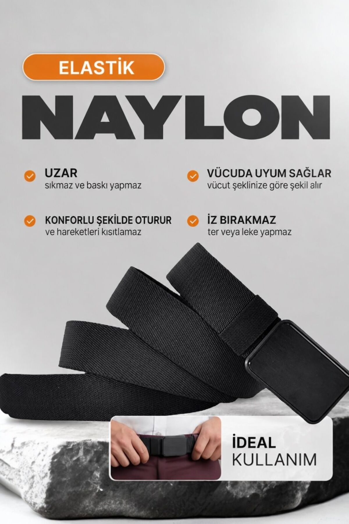 İstanbul Belt Manyetik Taktikal Kemer - Ayarlanabilir 125 cm - Siyah Ton Metal Toka görsel 2