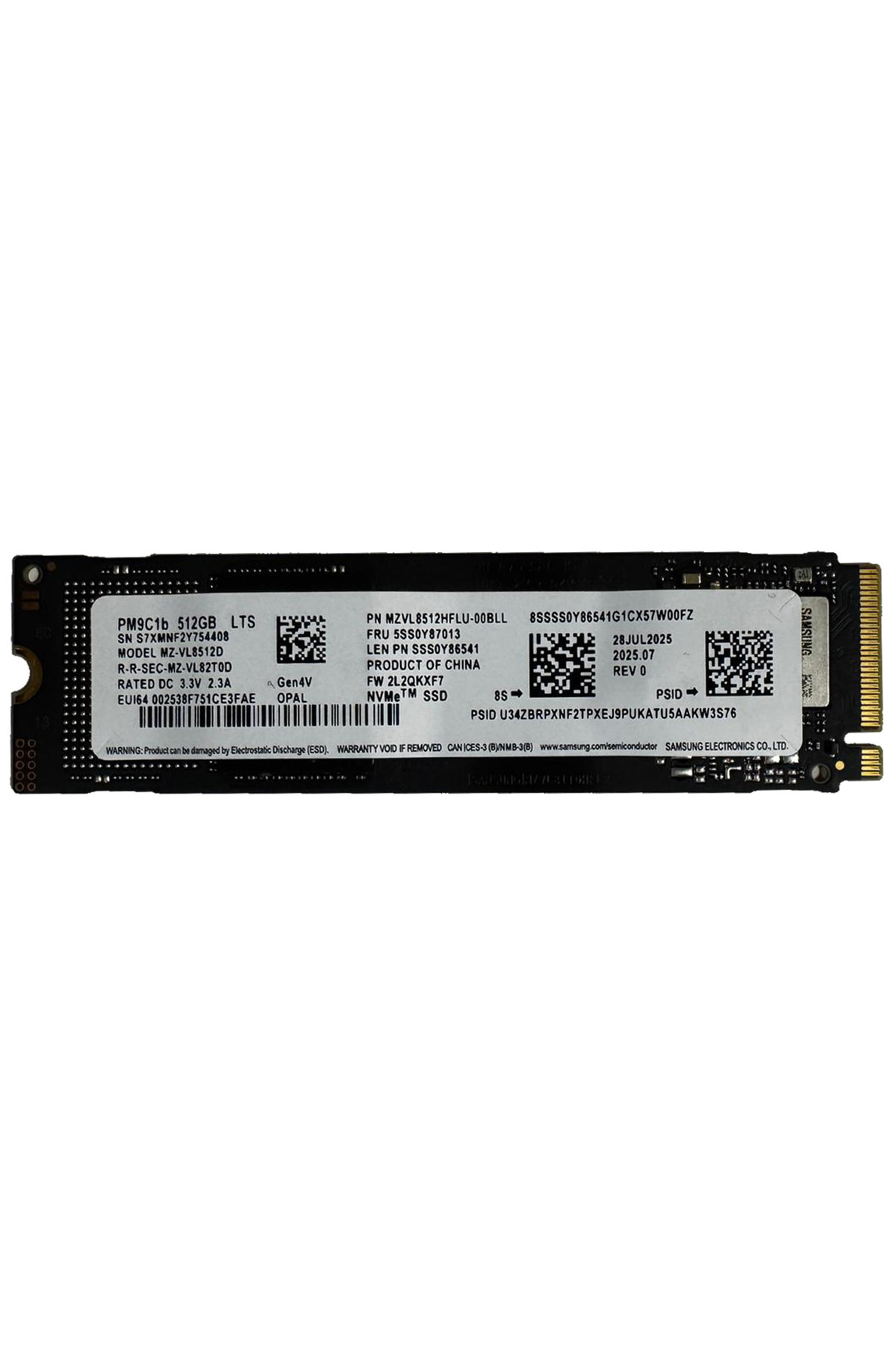 Samsung 512 GB 5500/4500MB/s M.2 Nvme SSD (KUTUSUZ) MZ-VL8512B