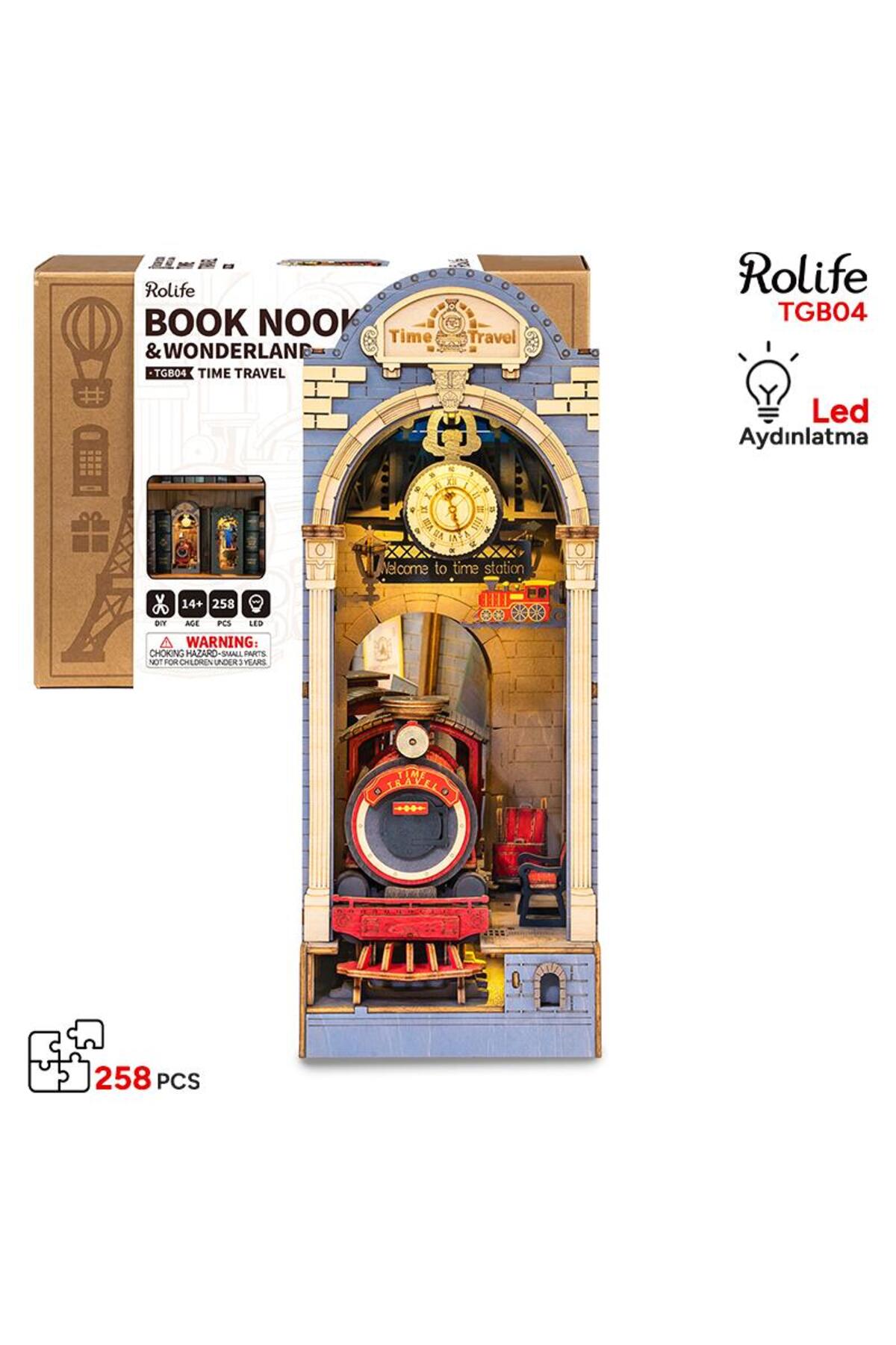 treasure ヨシ Blooming ラキドロ セット Rolife TGB04 Time Travel Kitap Köşesi Book Nook DIY Minyatür Maket