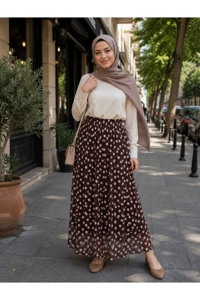 REN Kadın Puantiyeli Tül Etek, Astarlı Etek, 95cm, Standart Beden