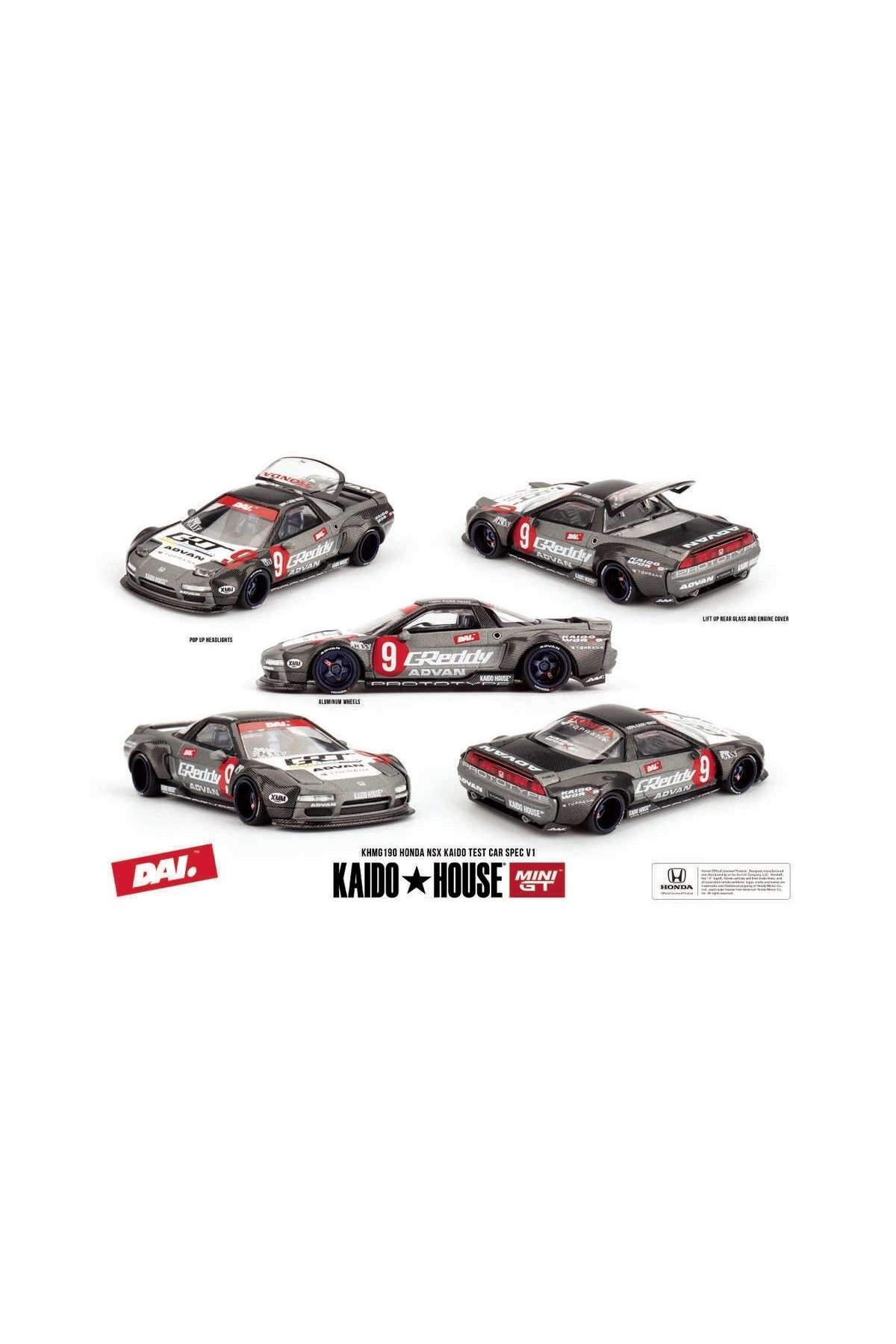 mini gt Kaido House Honda NSX Kaido Test Car Spec V1 KHMG190 1:64