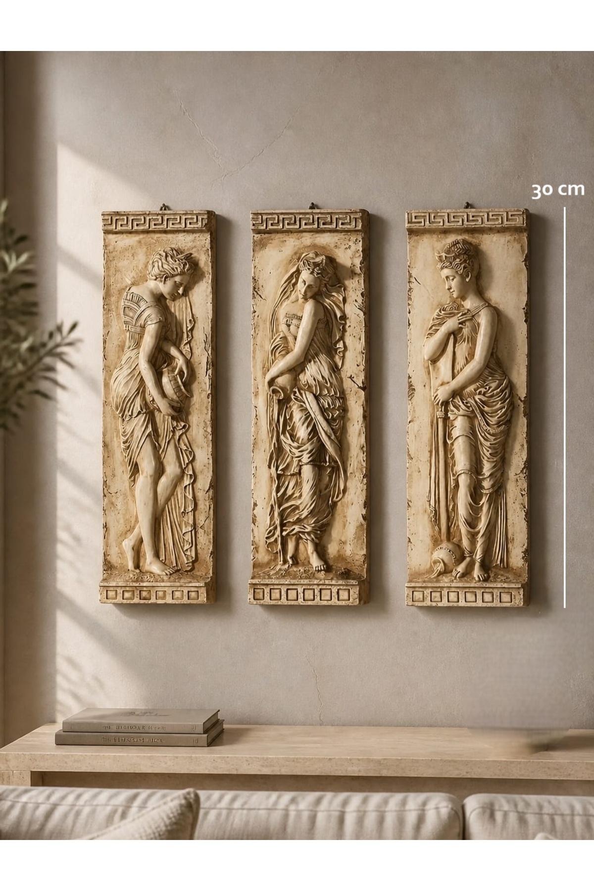 3-Piece Greek Women Wall Decor Set Wall Relief Decors