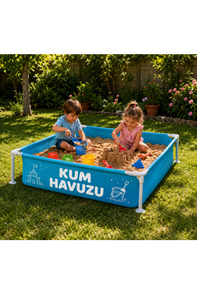 TOTTERİQ Kum Havuzu 122x122x30 cm Çocuk Oyun Havuzu Bahçe ve Balkon Kullanımı...