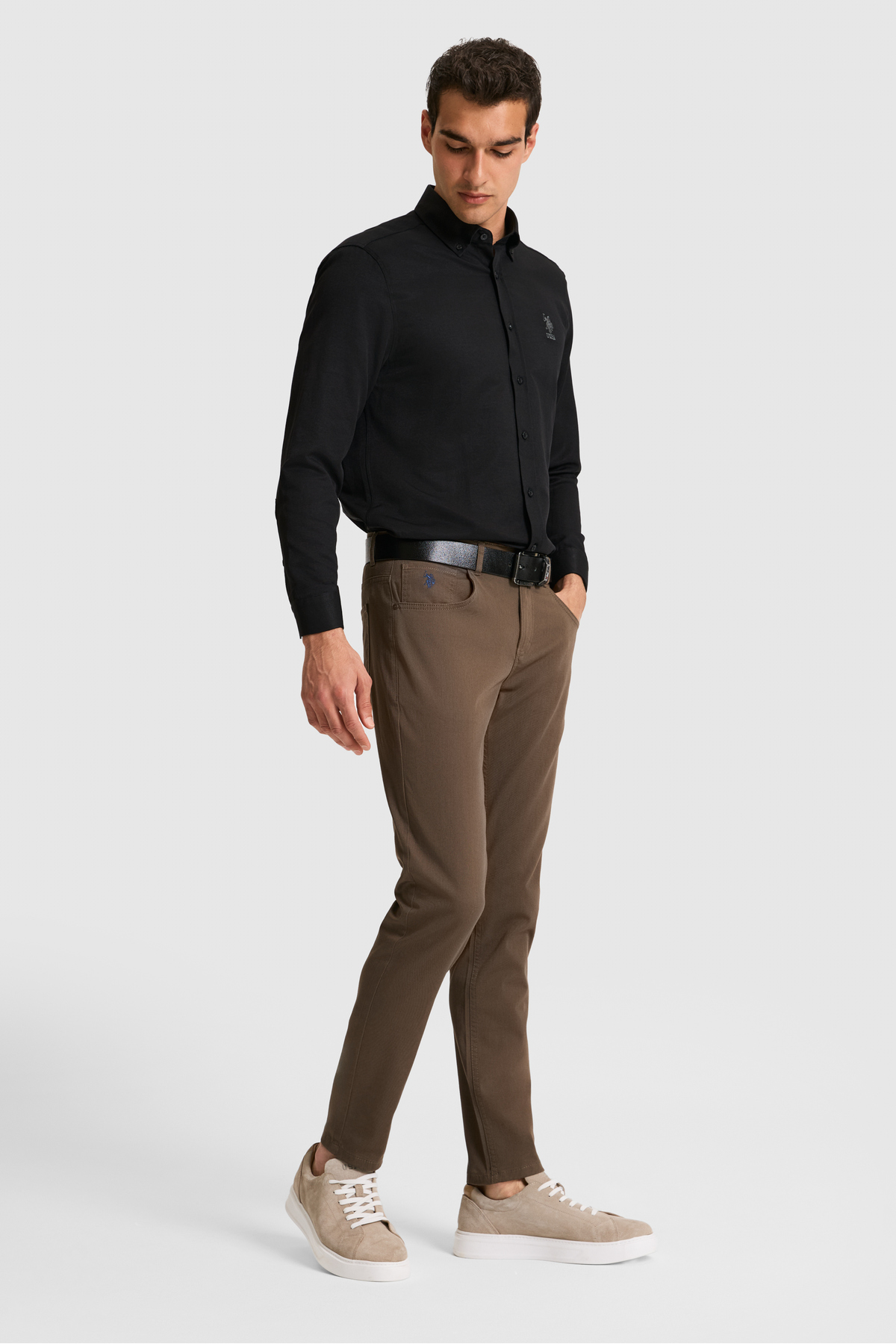 U.S. Polo Assn. Erkek Vizon Kanvas Pantolon 50326128-VR052 görsel 4