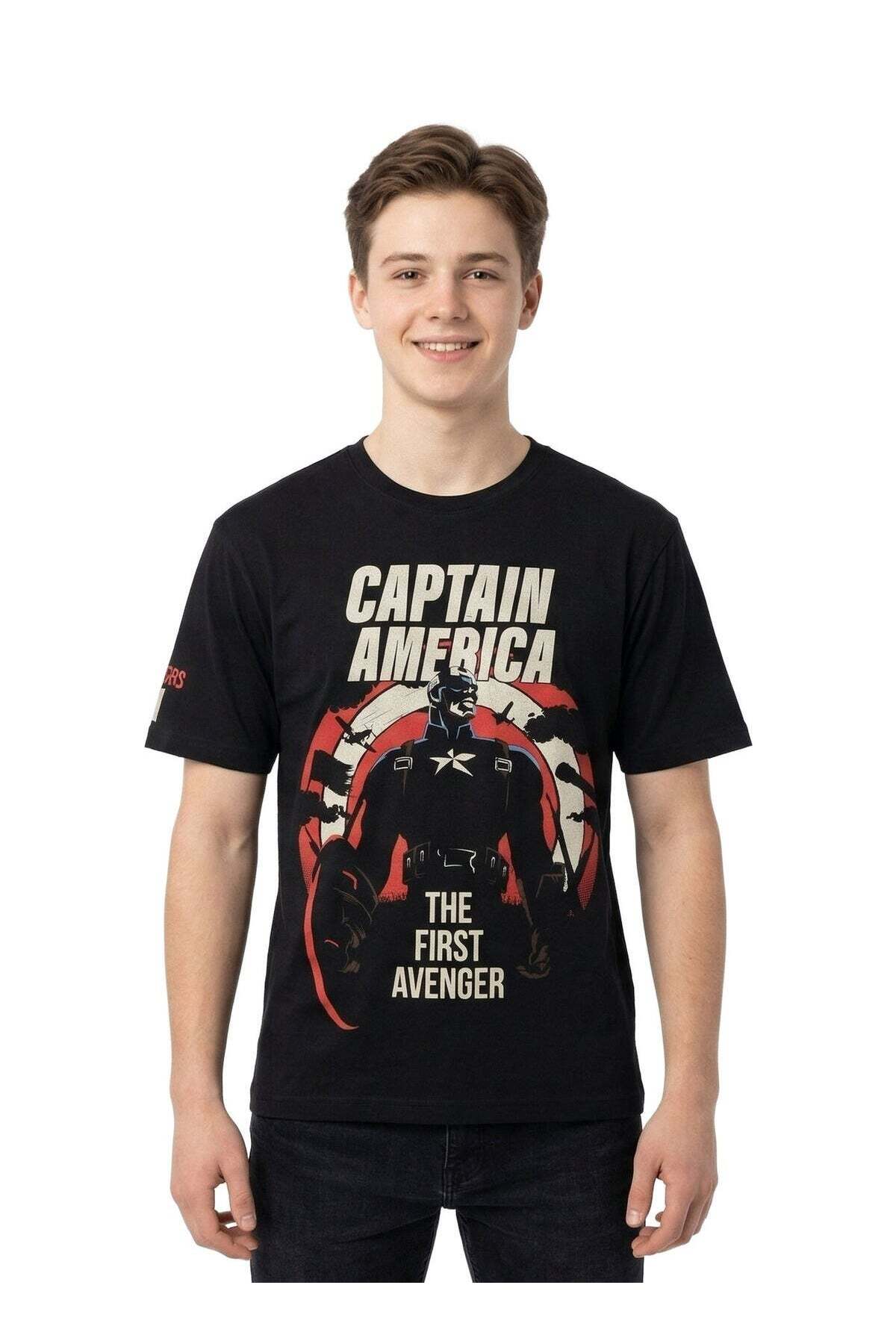 MARVEL Men’s Captain America “The First Avenger” Graphic Printed T-Shirt