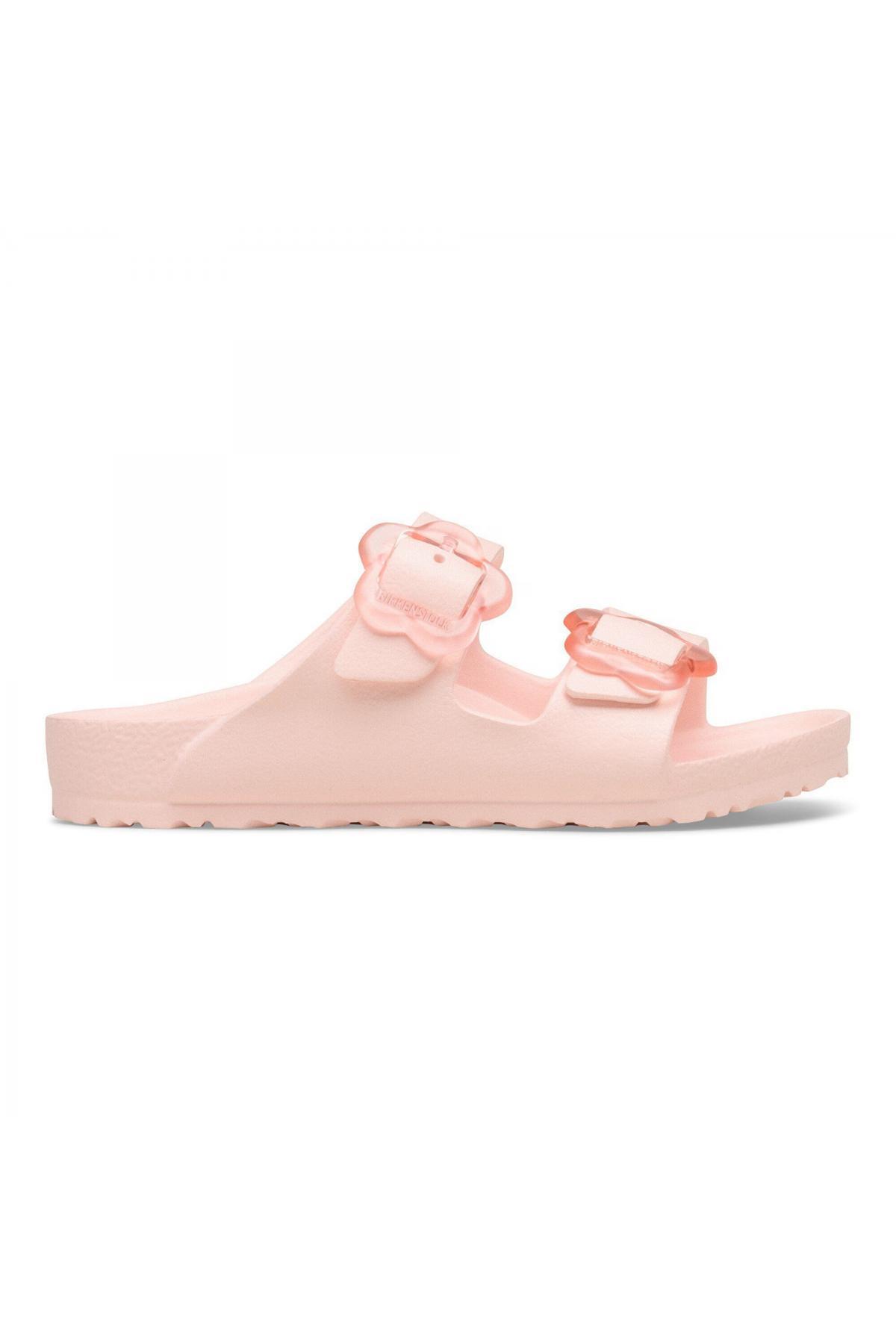 دمپایی بچه‌گانه صورتی دو بند آریزونا کیدز مدل Eva Flower Buckle بیرکن استاک دمپایی Birkenstock