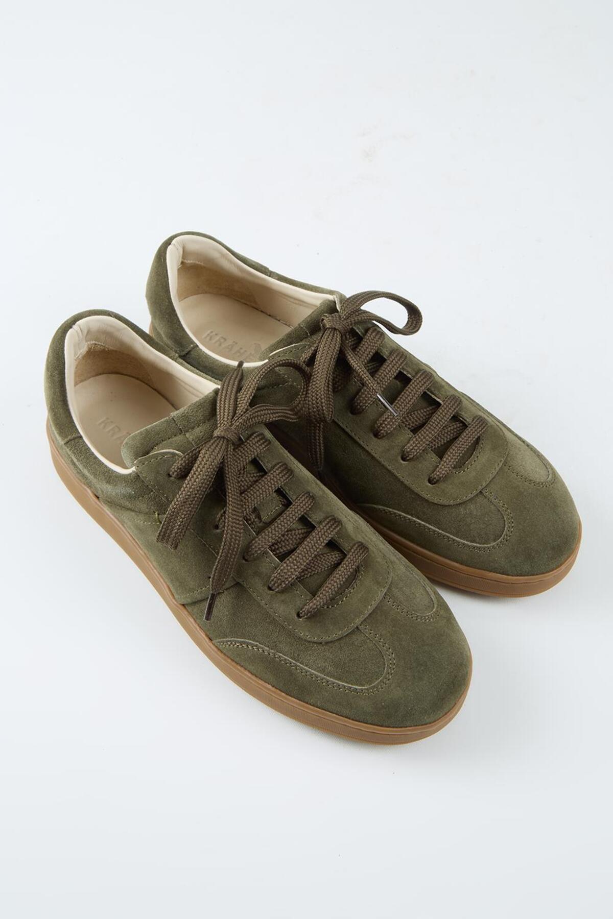 Calijero Erkek Hakiki Deri Bağcıklı Haki Sneakers — رنگارنگ TYC58EB18910A8B8B71BBF200 — تصویر 3 از 7