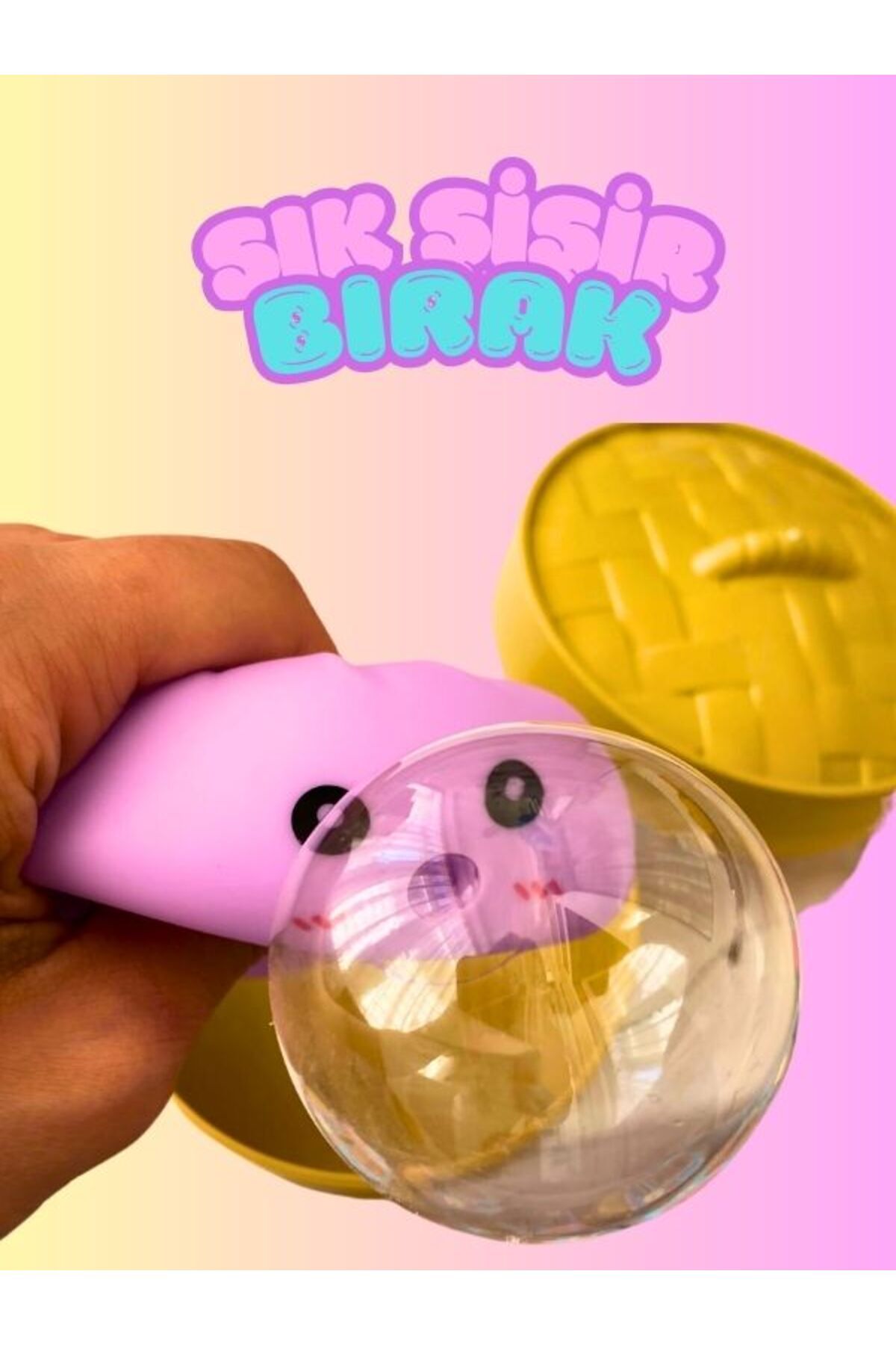 labubu sepeti Sakız Şişiren Çin Mantısı Squishy - Rastgele renk