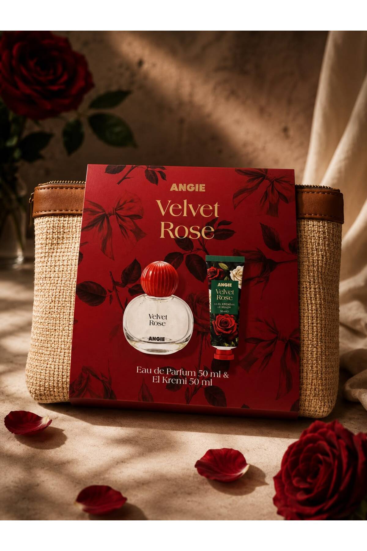 アソート angel roseちゃん Angie Velvet Rose Parfüm El Kremi Seti Çanta Hediyeli - Fiyatı