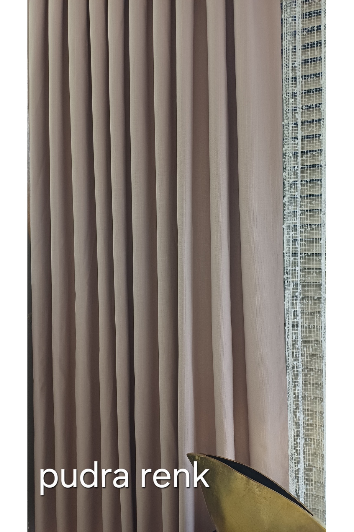 Powder Pink Milas Linen Background Curtain (without pleat) Extrafor Shirred | Special Sewing