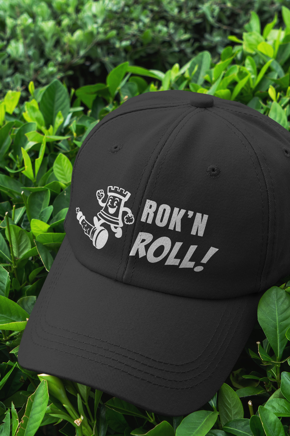 ROK’N ROLL! Satranç Temalı Şapka | Unisex Mizahi Tasarım Füme Şapka resmi