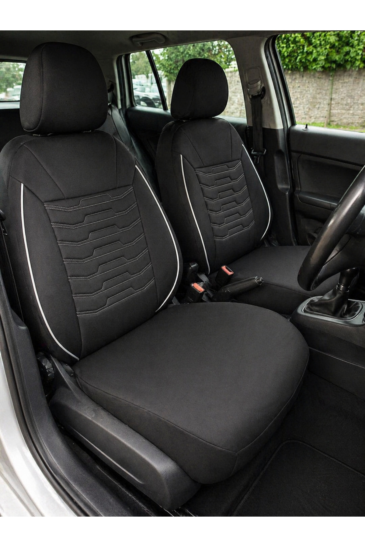 shop Hyundai Atos Uyumlu SİYAH PAMUKLU KUMAŞ FULL ORTOPEDİK Oto Koltuk Kılıfı (Tam Takım Ön Arka )