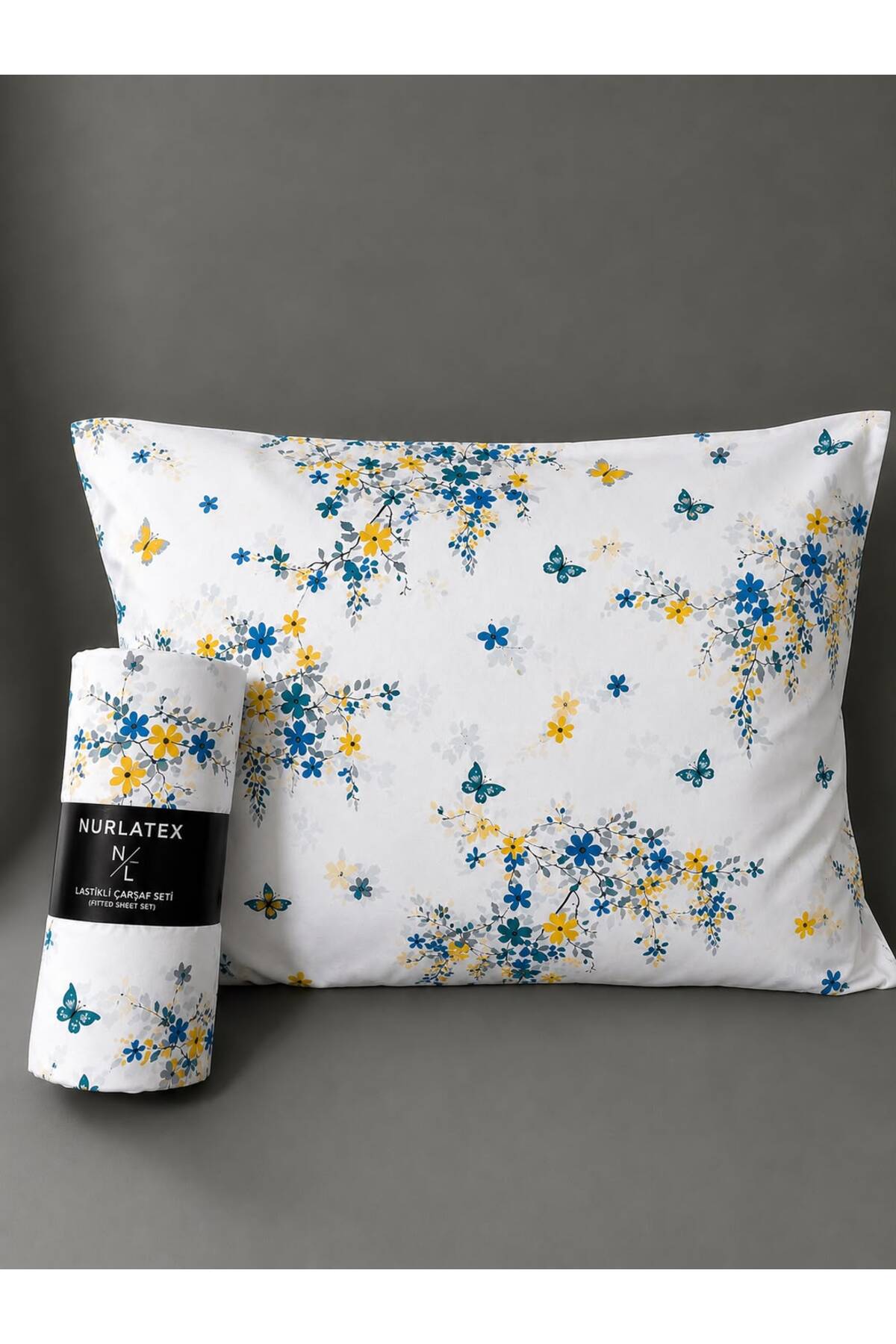 Fitted Bed Sheet Set - Double - 180 x 200 - Battal - 2 Pillowcases