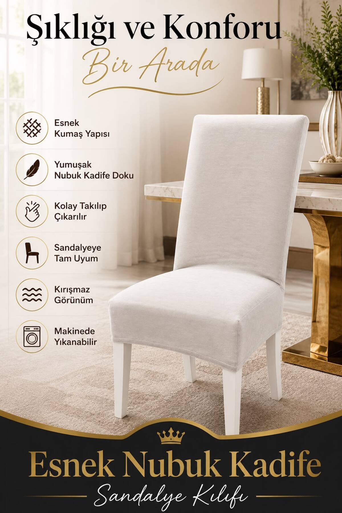 Nubuck Velvet Ultra Soft Soft Flexible Chair Cover - High Back Chair Compatible - Full Protection