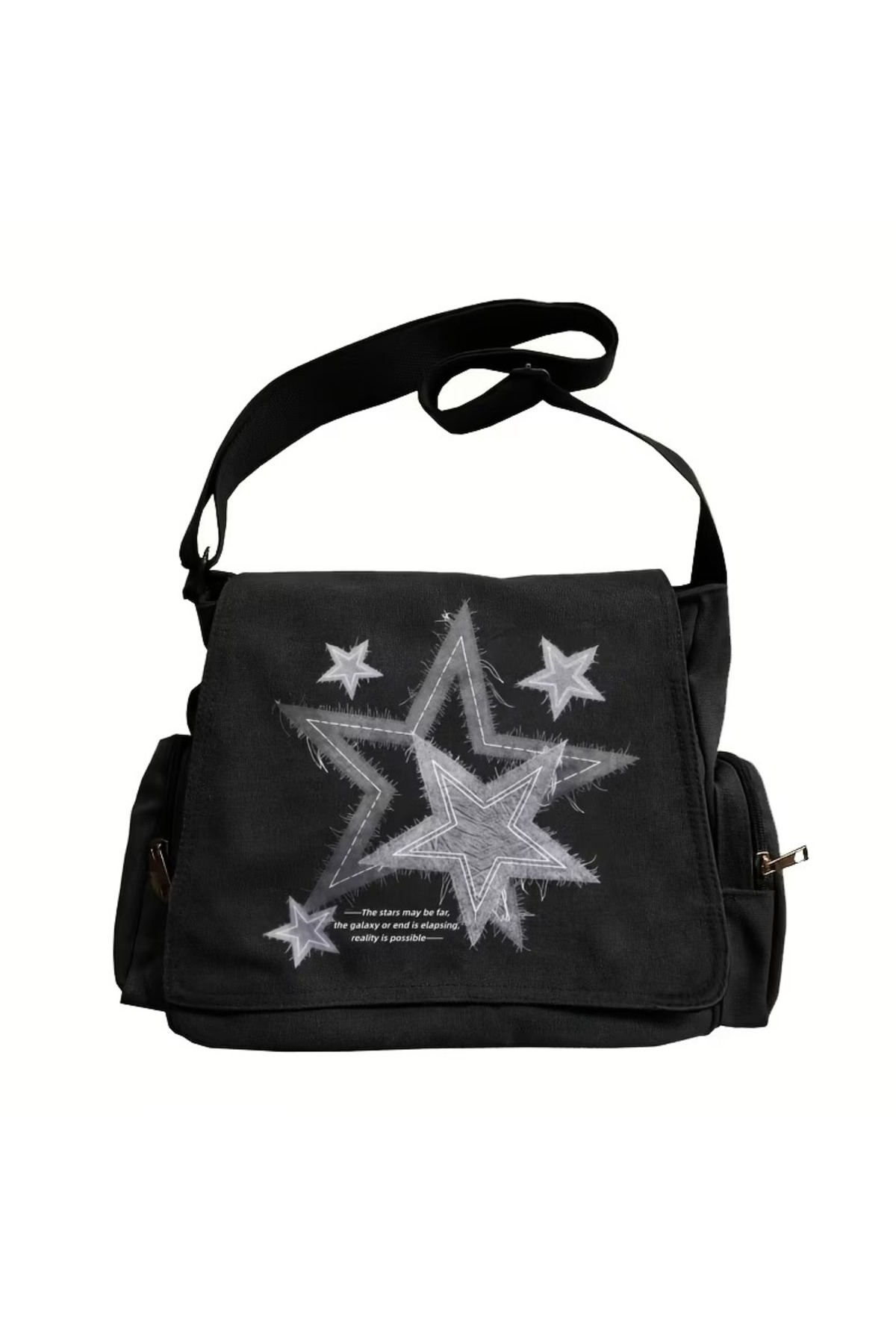 Toum Star Graffiti Baskılı Unisex Postacı Çantası