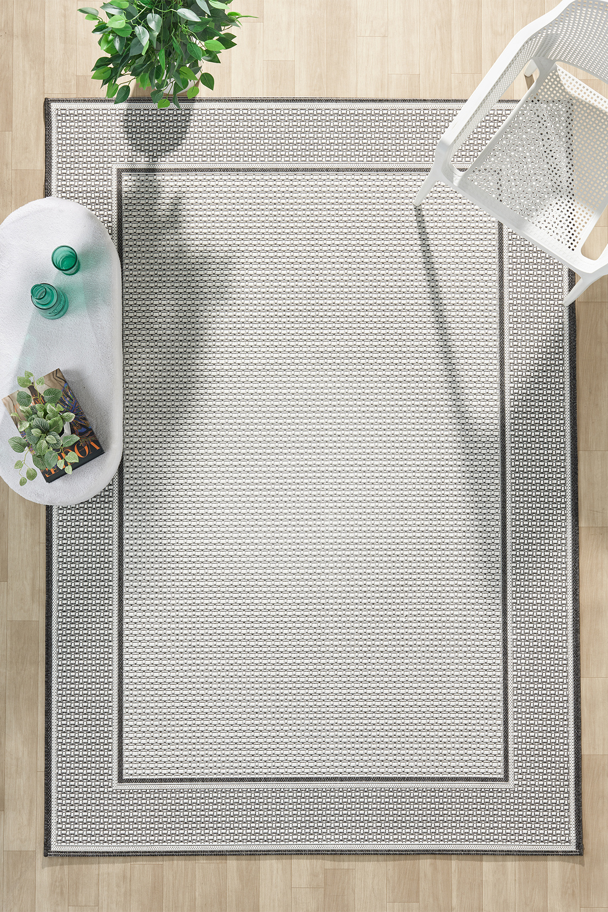 Nancy Modern Sisal Jute Dustproof Balcony Garden Kitchen Rug
