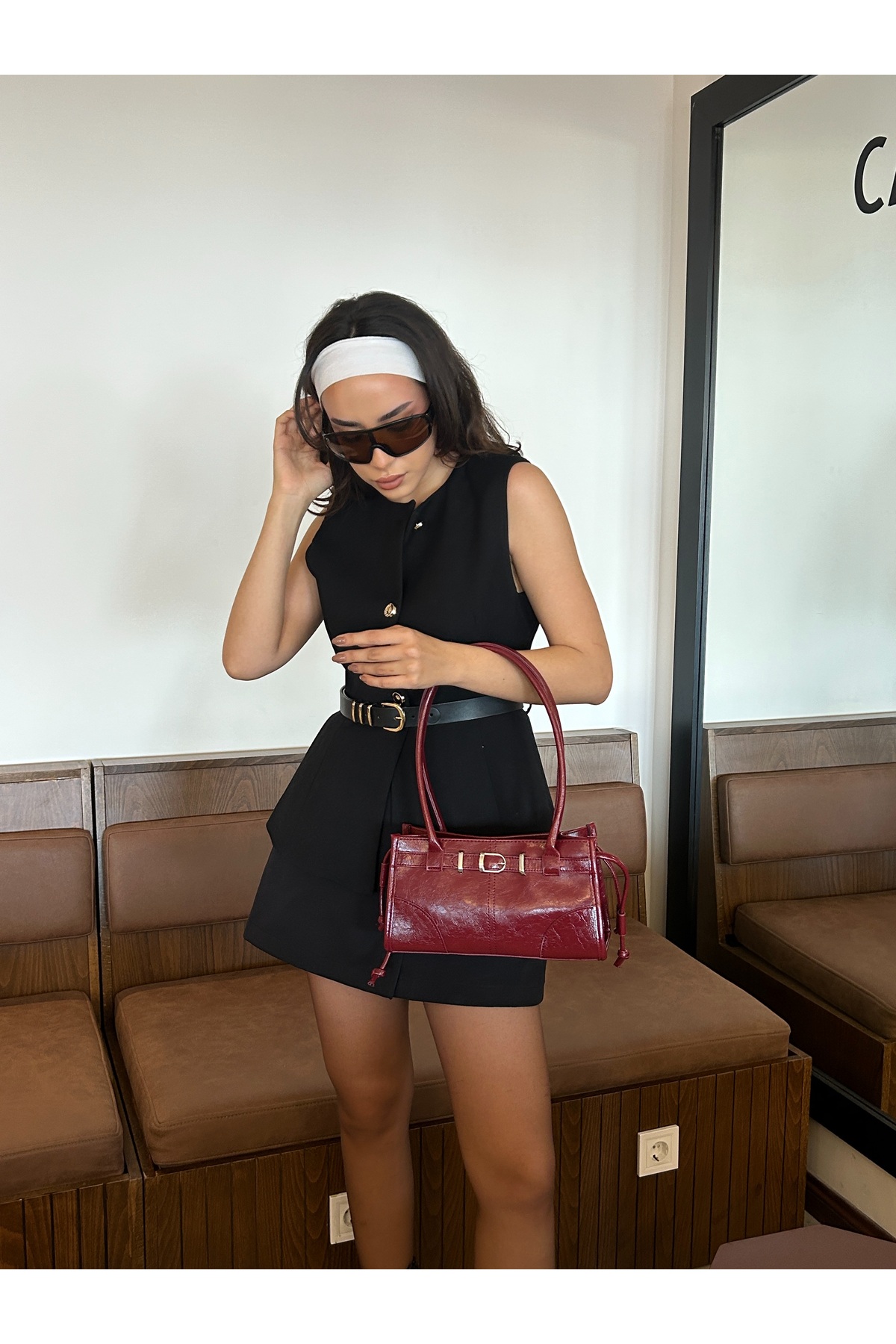 Tecer Bag Kadın Püskül Detaylı Fermuarlı El ve Omuz Çantası görsel 7