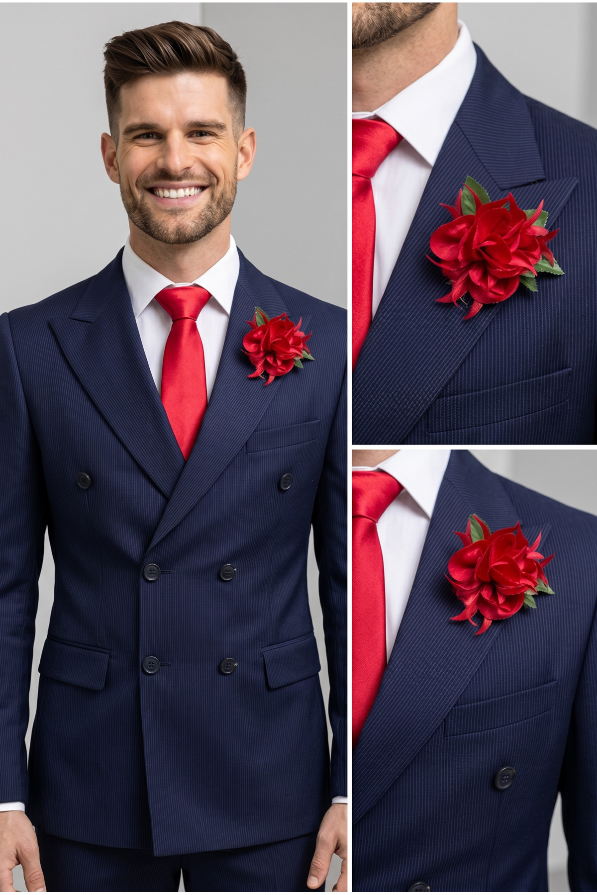 AtlasGiyim Erkek Kruvaze Fitilli Slim Fit Takım Elbise (new collection) görsel 7