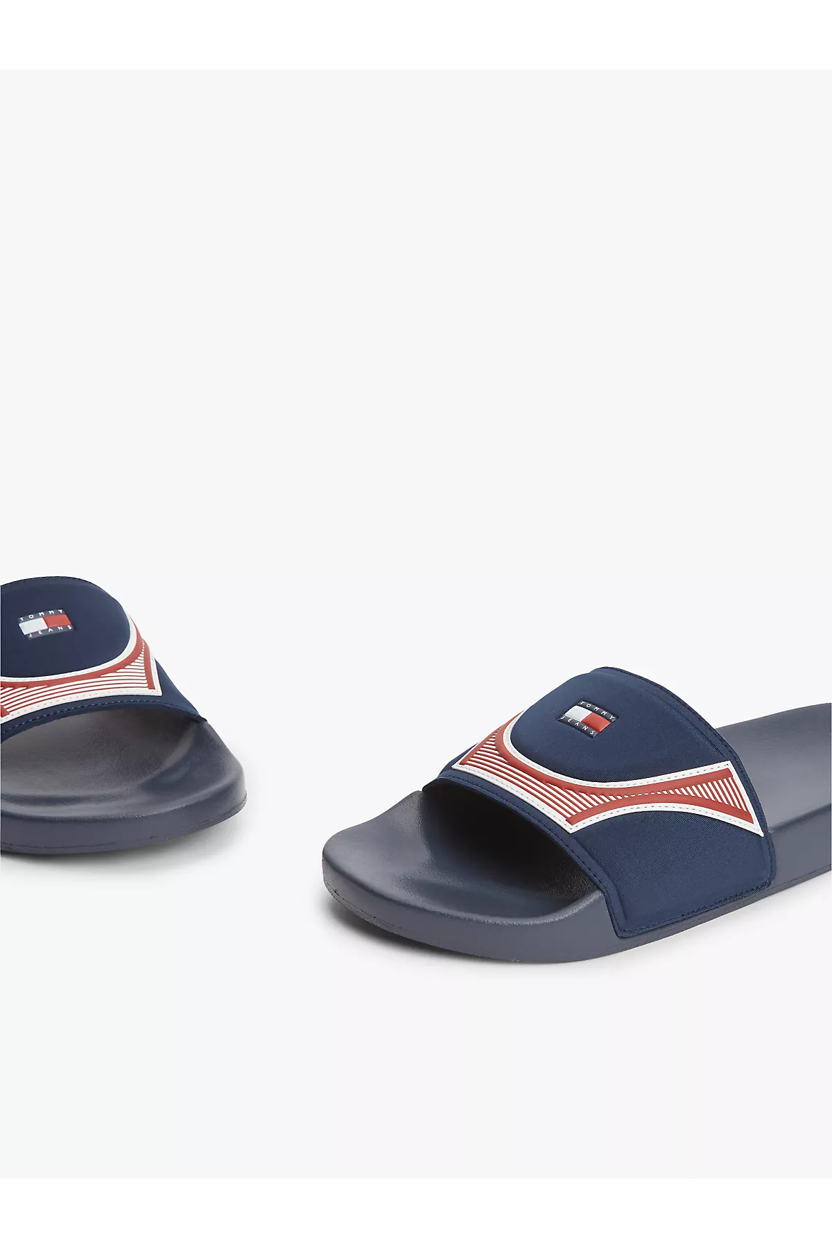 Tommy Hilfiger Erkek Logo Detaylı Rahat Taban Lacivert Terlik görsel 4