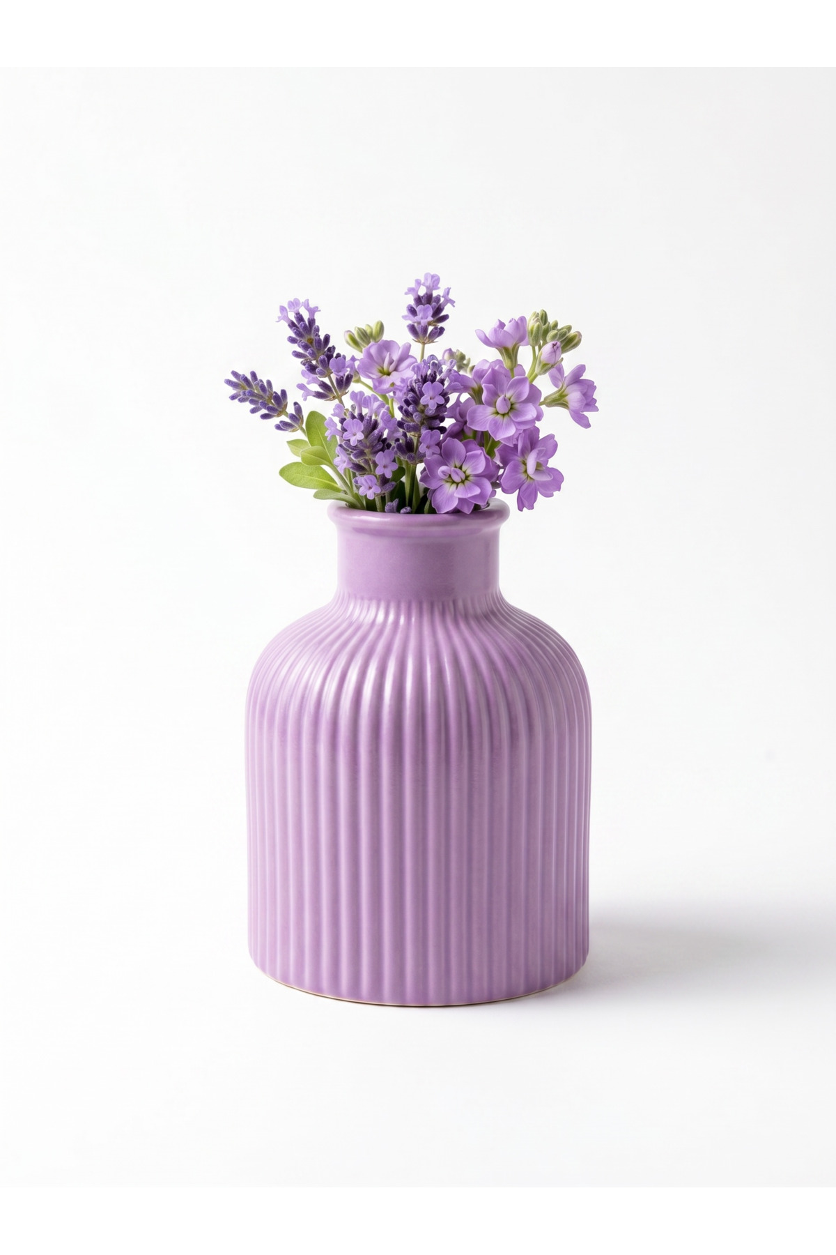 Lilac Striped Mini Vase 10 x 7 cm