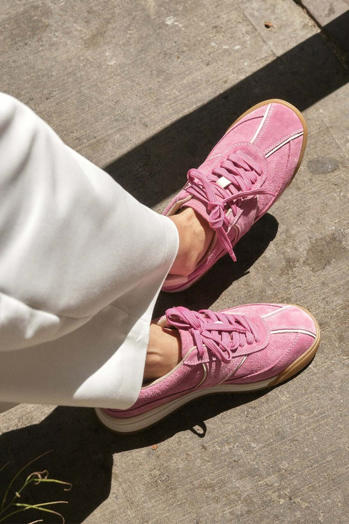 Mio Gusto Alis Genuine Leather Pink Color Women's Sports Shoes