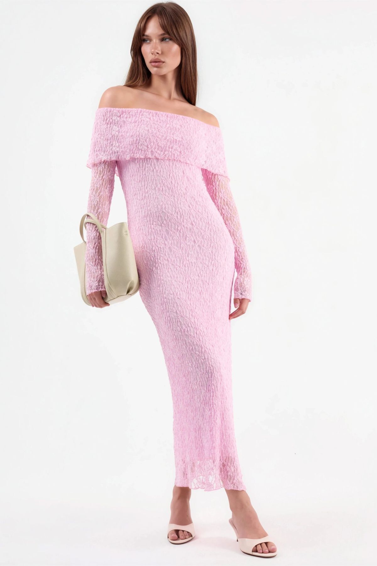 Hiccup Strapless Jacquard Bodycon Midi Dress