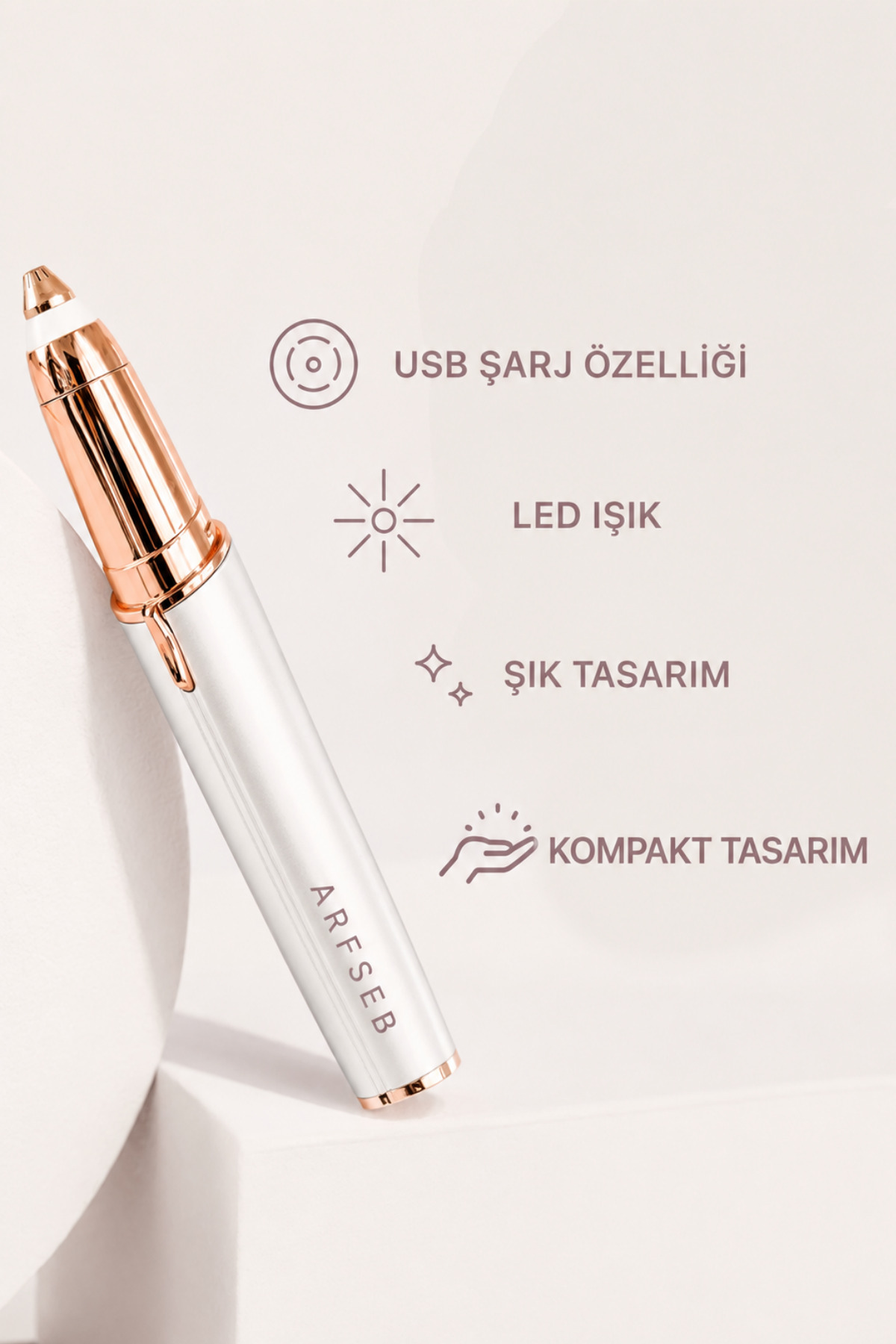  اپیلاتور رفع موهای زائد ابرو و صورت، قابل شارژ با USB، چراغ LED، رفع موهای زائد حساس — DP-40E  — تصویر 2 از 8