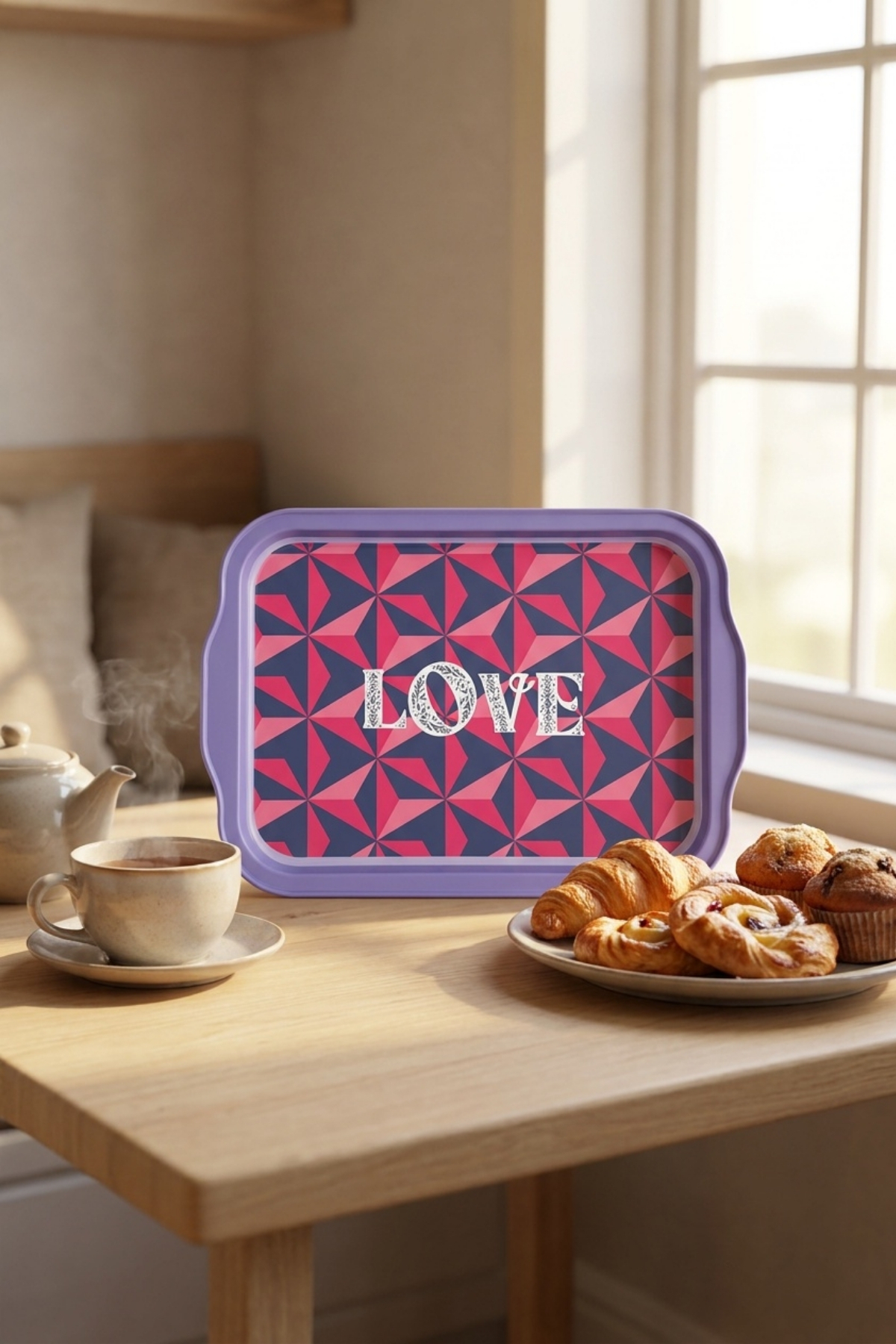 Feel Moods Love Serisi Kulplu Metal Sunum Tepsisi - 215x316 mm — Tepsiler — görsel 1 / 5 — Tinbox