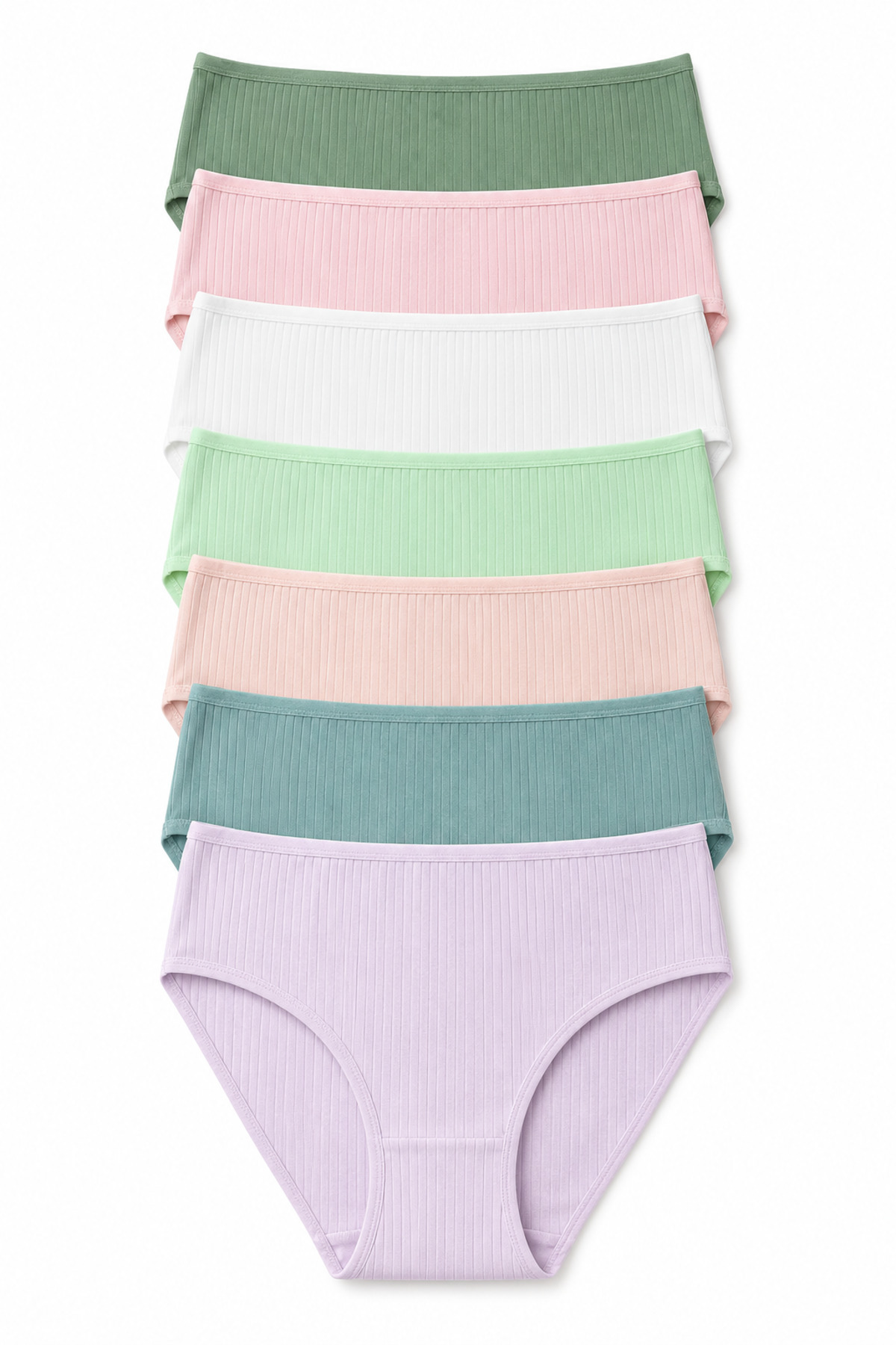 Nicoletta Kadın Külot 7 Li Paket Likralı Pamuklu Fitilli Kaşkorse Mixcolor