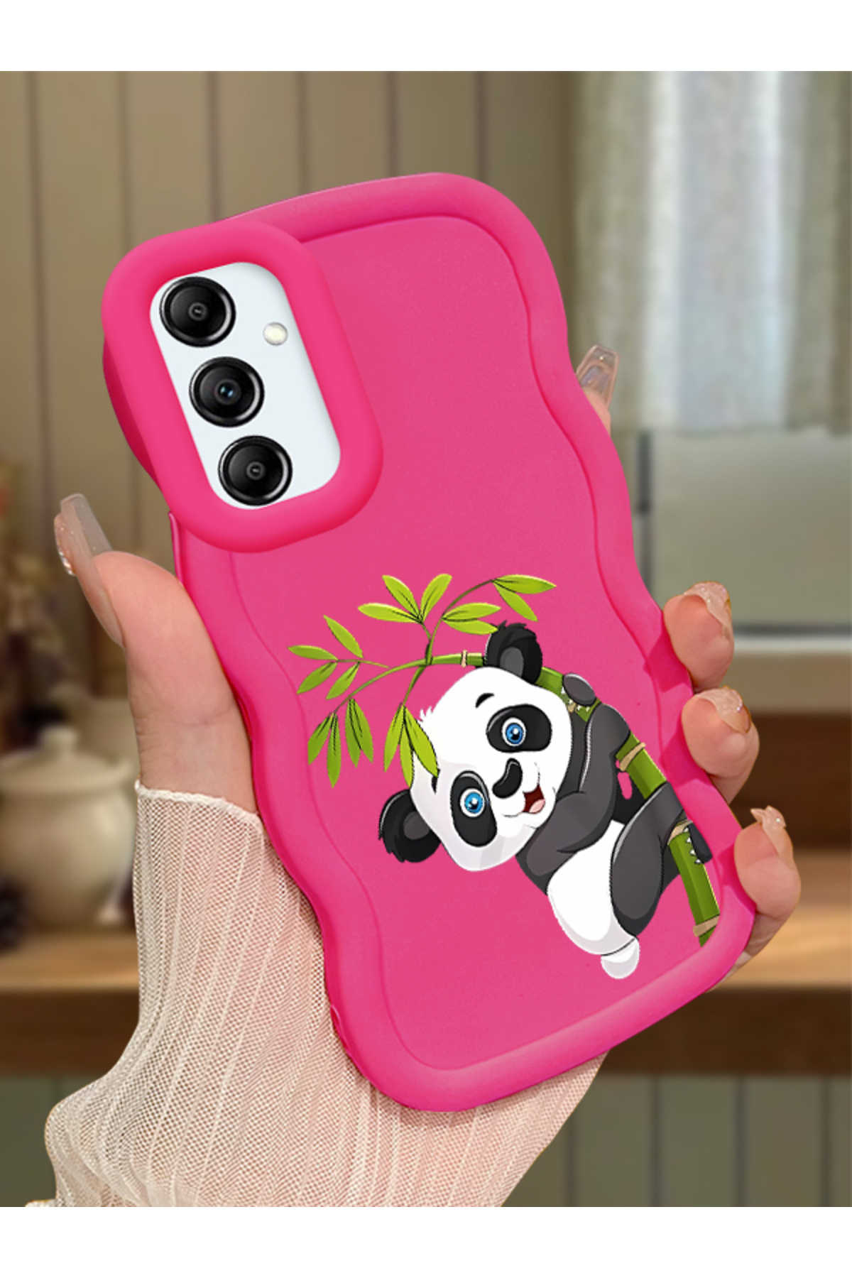 Samsung Galaxy A14 Compatible Case camera protector Red Silicone Couple Phone Case Panda Pattern