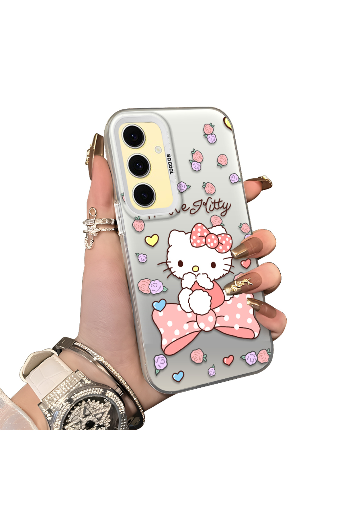 Samsung Galaxy S24 FE Compatible Hard Acrylic Rear Silicone Edge Lens Protection Case