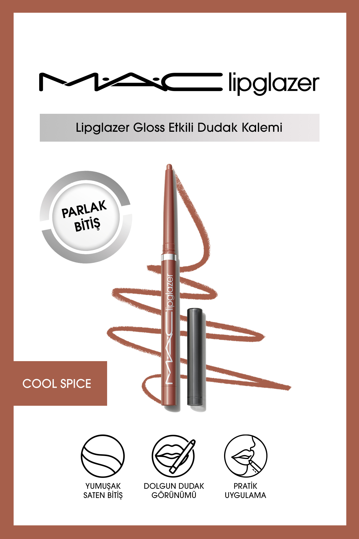 Mac Lipglazer Gloss Etkili Dudak Kalemi - Cool Spice -
