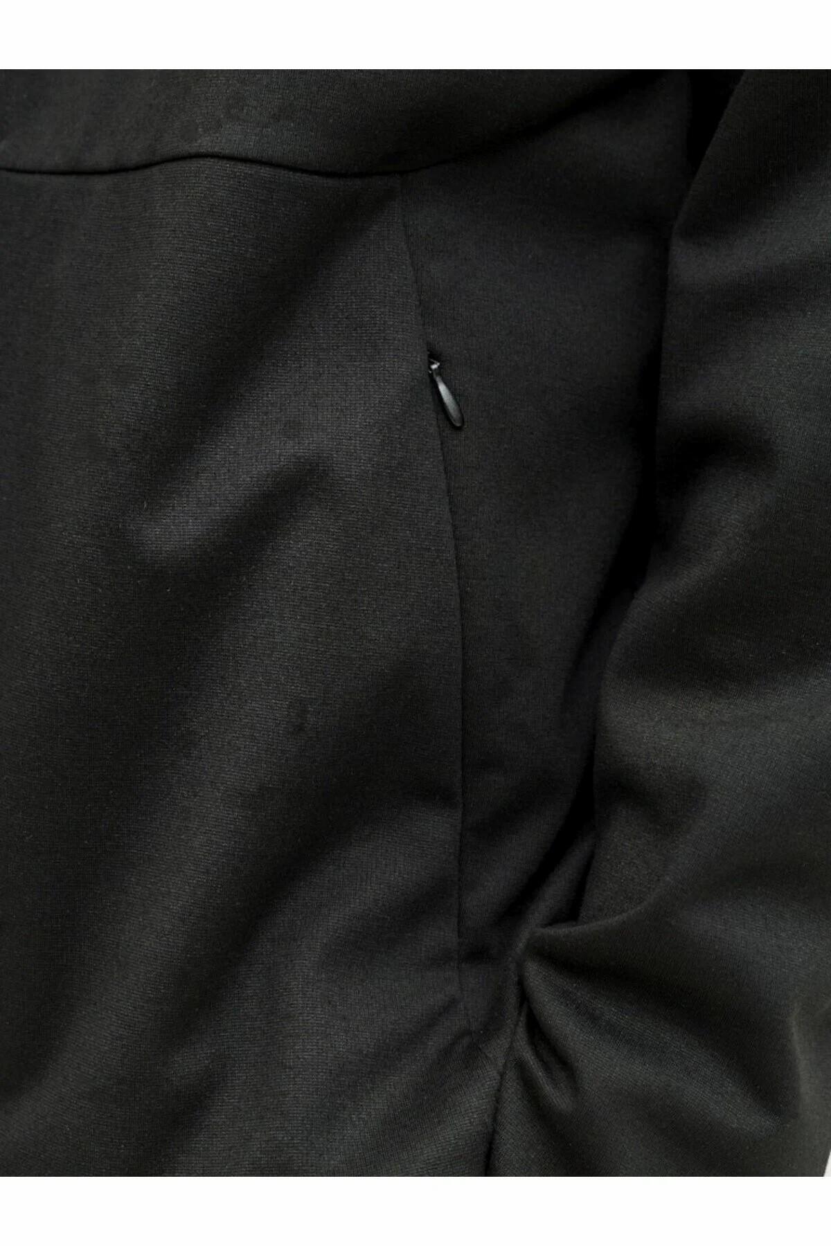 Jack & Jones Erkek Siyah Jjebase Sweat Zıp Hood Pls Büyük Beden Sweat görsel 3