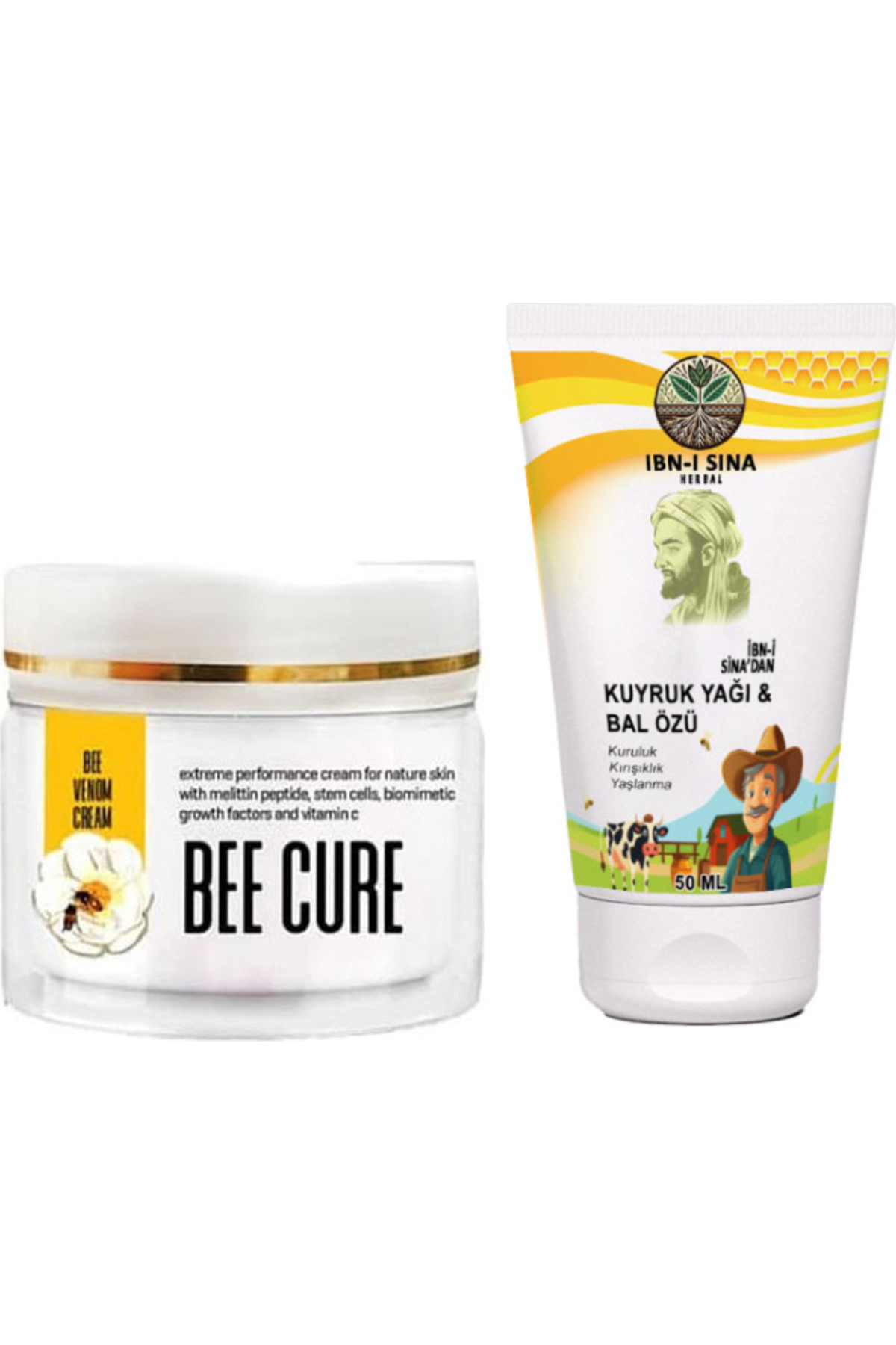 Bezos Ibn-I Sina Kuyruk Yağı & Bal Özü Çizgilere Krem + Beecure Teskin Kremi 150 ml — GU-EYF-21307-NIDA01